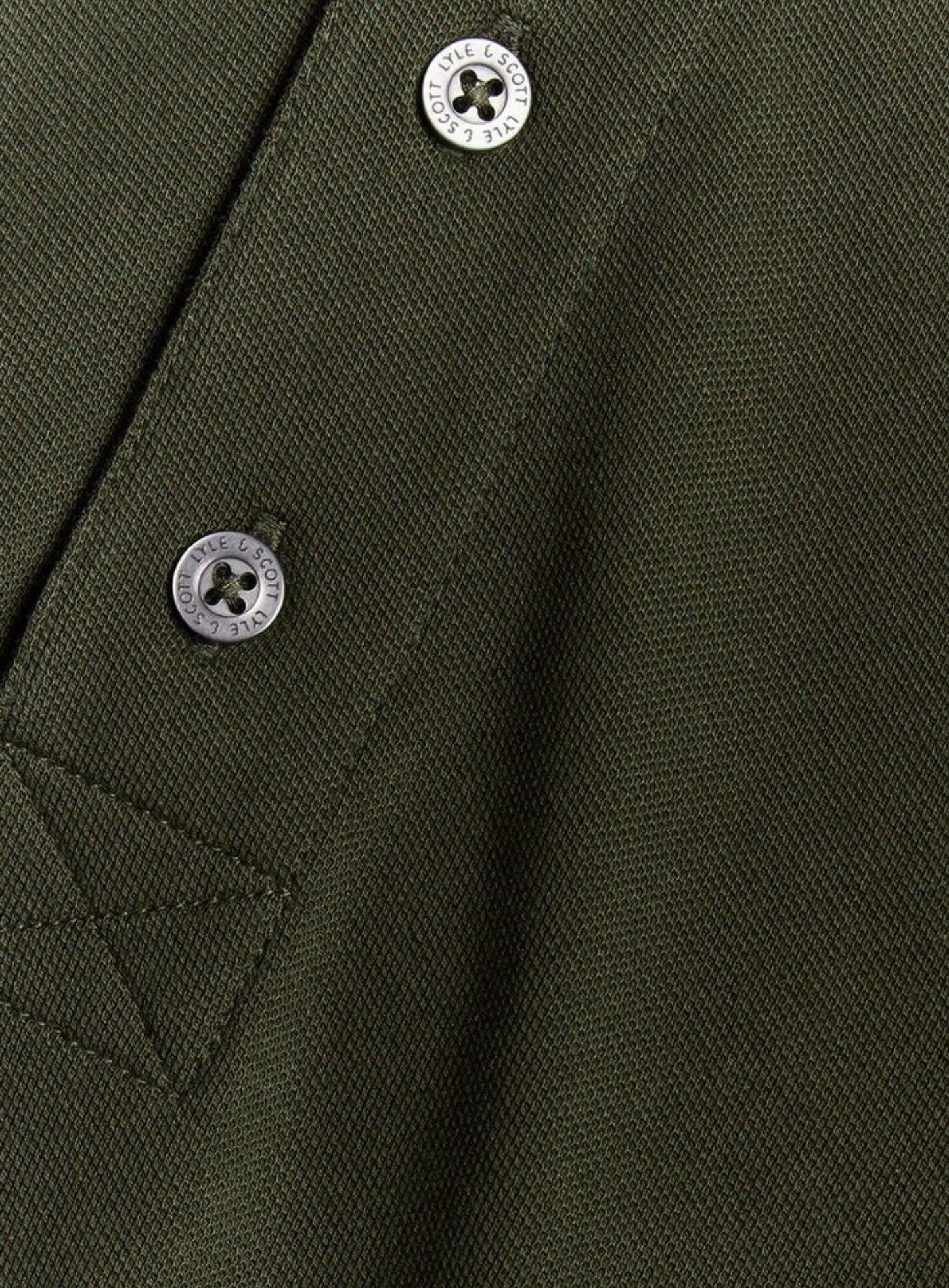 LYLE & SCOTT Plain Polo Shirt Olive