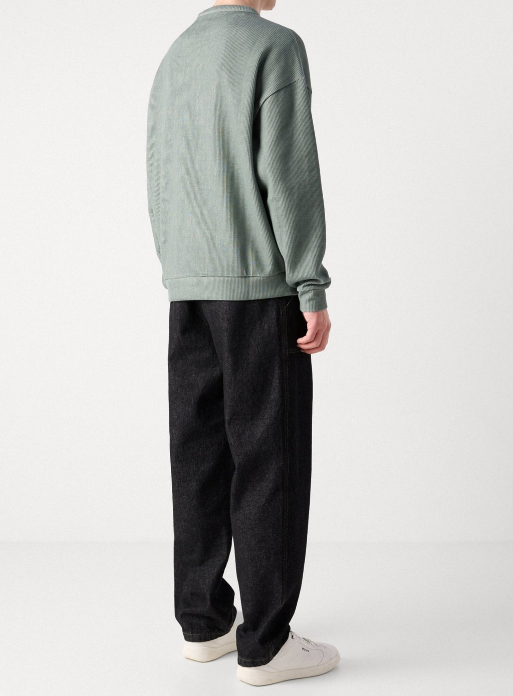 HUGO Dinkam Mens Crew Neck Sweatshirt Faded Green