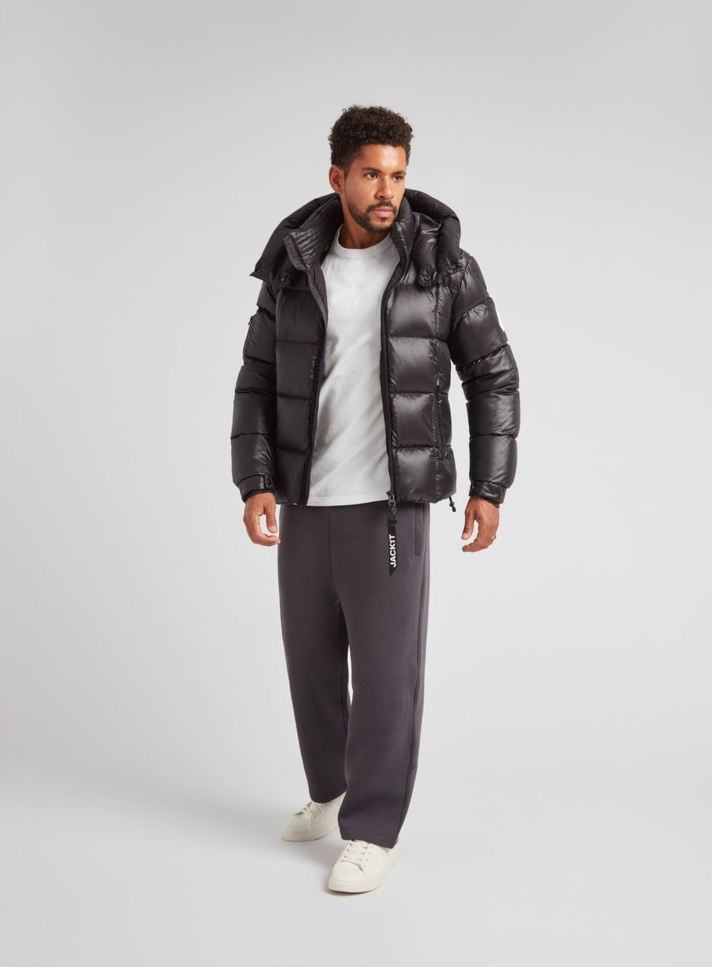 JACK1T EZ Boxed Puffer Racer Jacket Lux Black