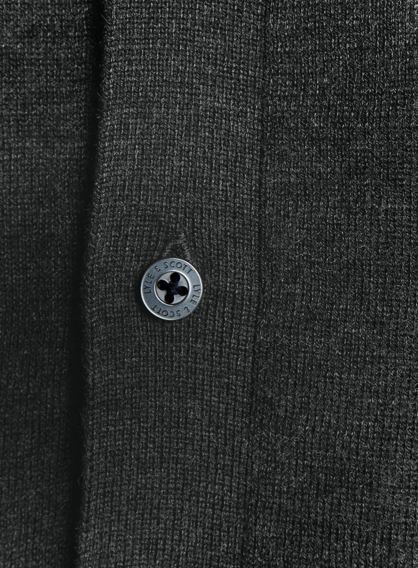 LYLE & SCOTT Cable Knitted Shirt Charcoal Marl