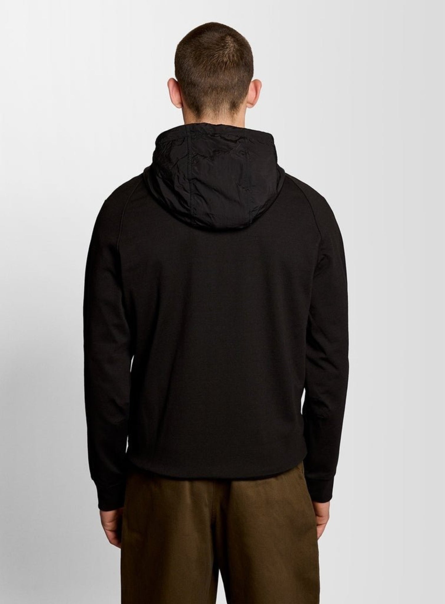 LYLE & SCOTT Half Raglan Sleeve Panneled Hoodie Jet Black