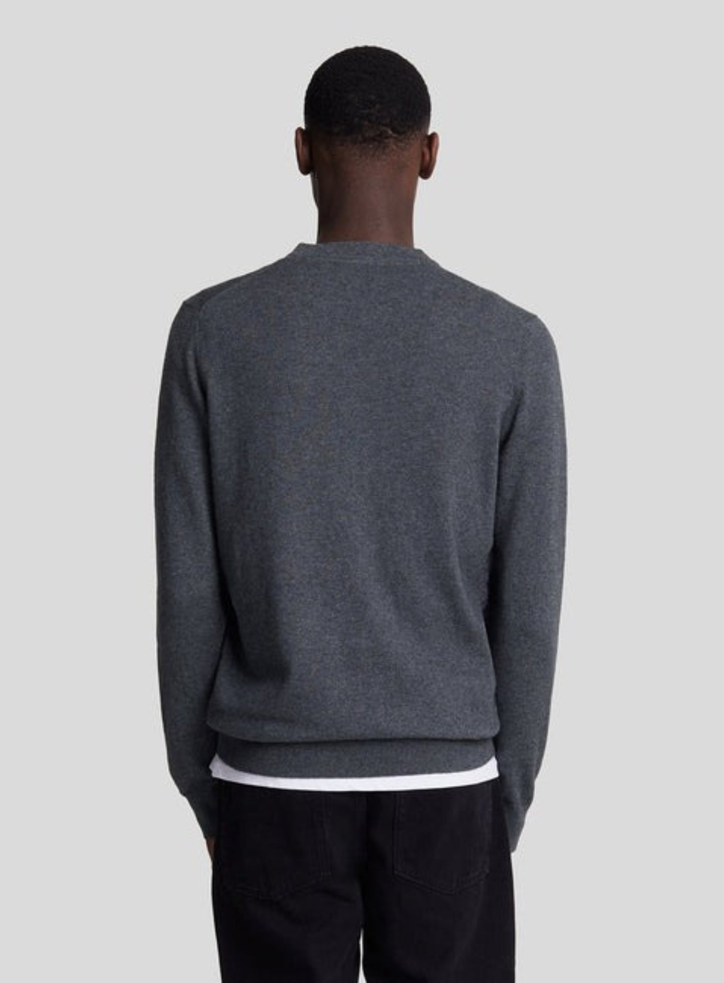 LYLE & SCOTT Cotton Merino Crew Neck Jumper Charcoal Marl