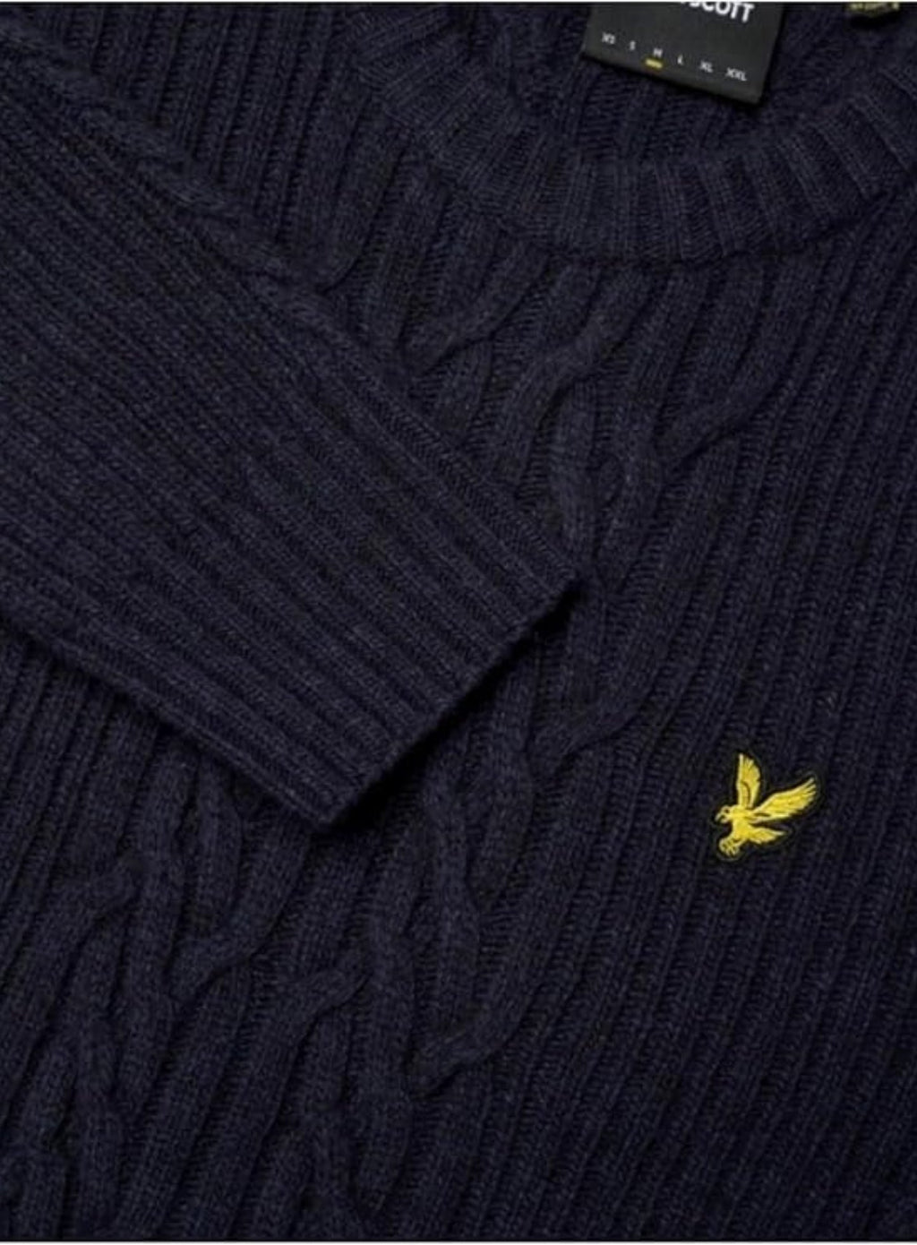 LYLE & SCOTT Ribbed Cable Knit Jumper Dark Navy Marl