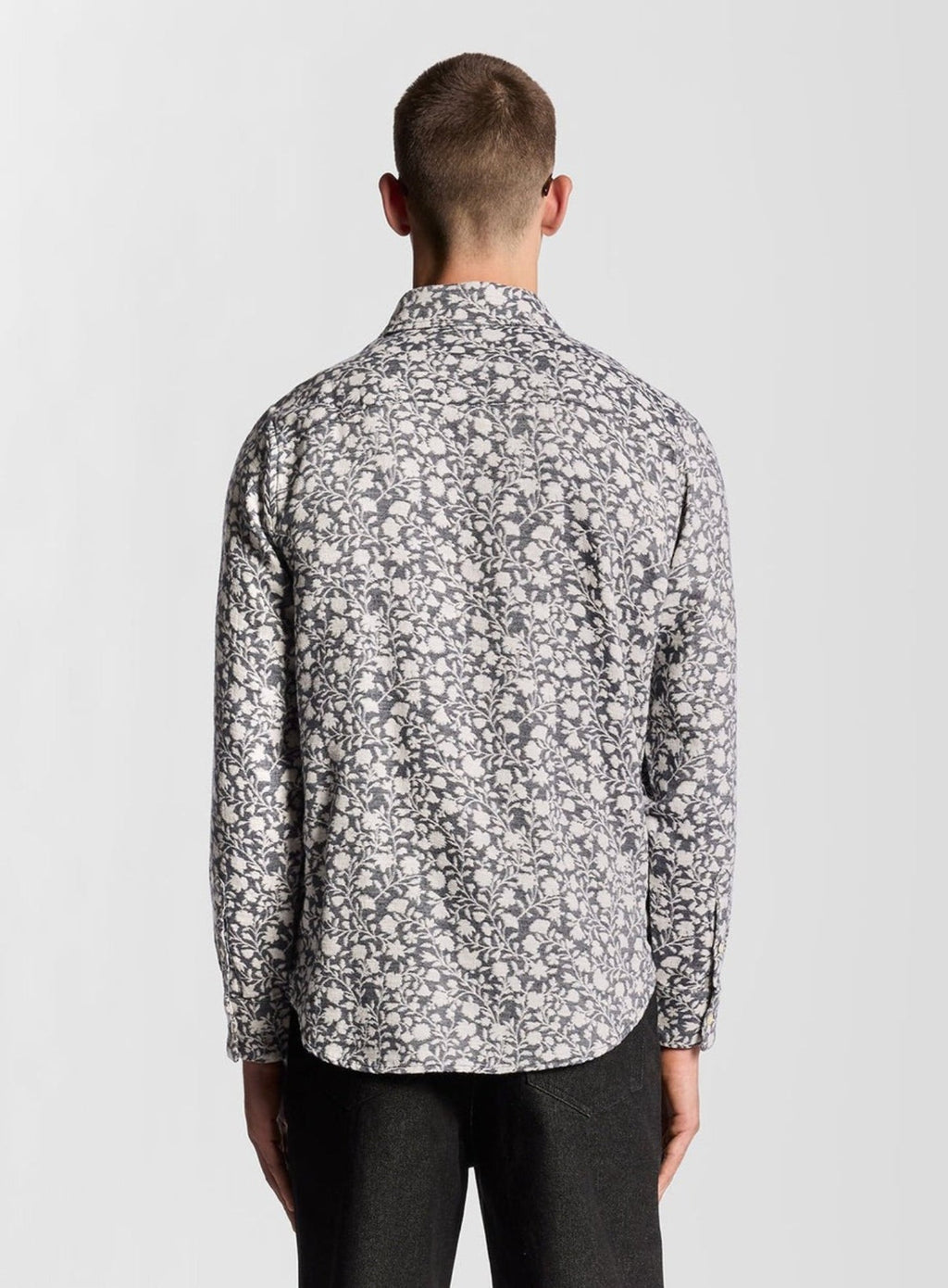 LYLE & SCOTT Floral Jacquard Shirt Jet Black Marl