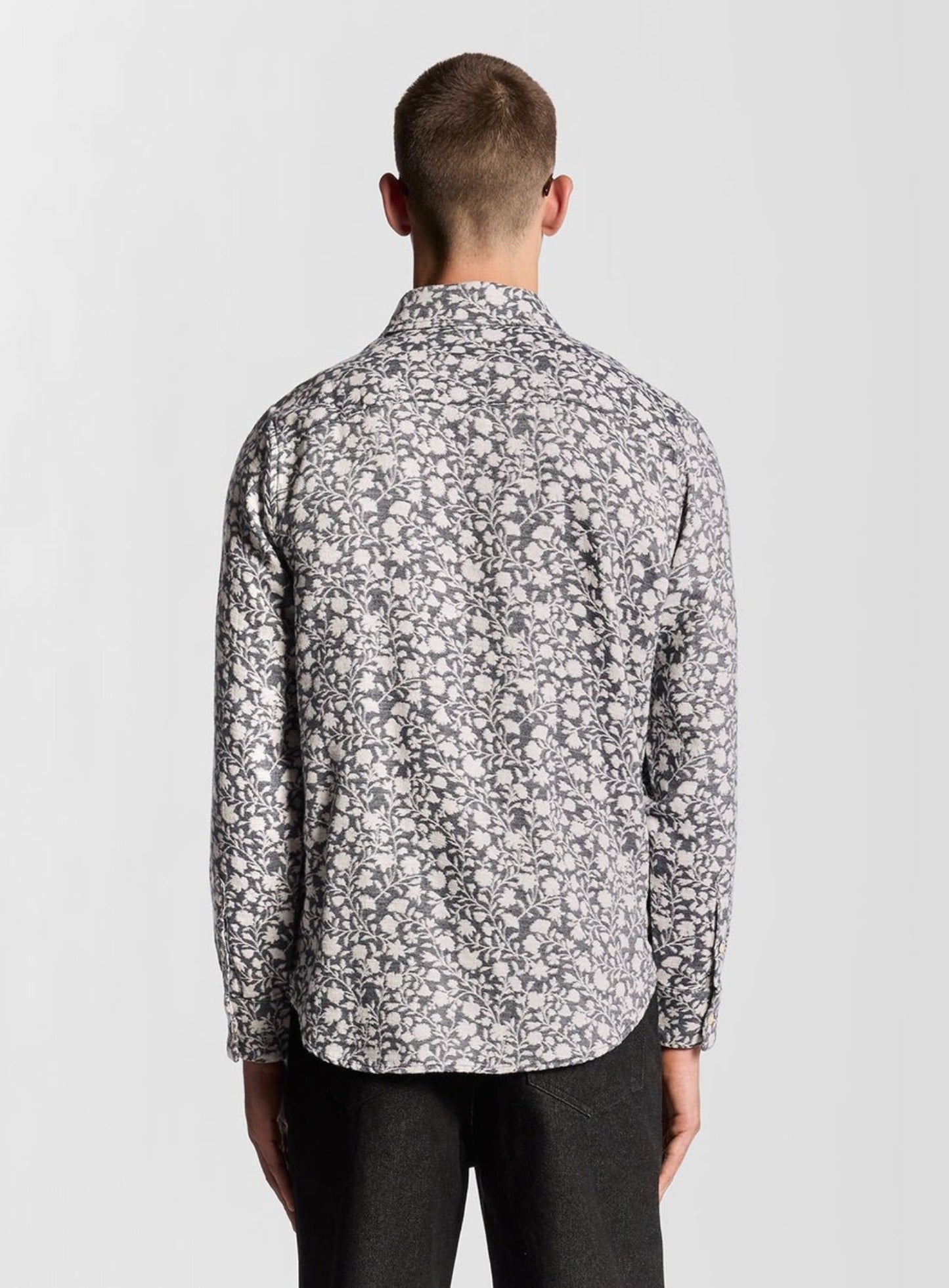 LYLE & SCOTT Floral Jacquard Shirt Jet Black Marl