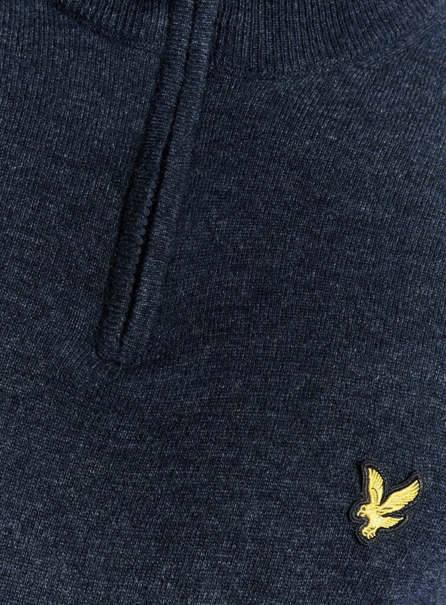 LYLE & SCOTT Lambswool Blend Quarter Zip Jumper Dark Navy Marl