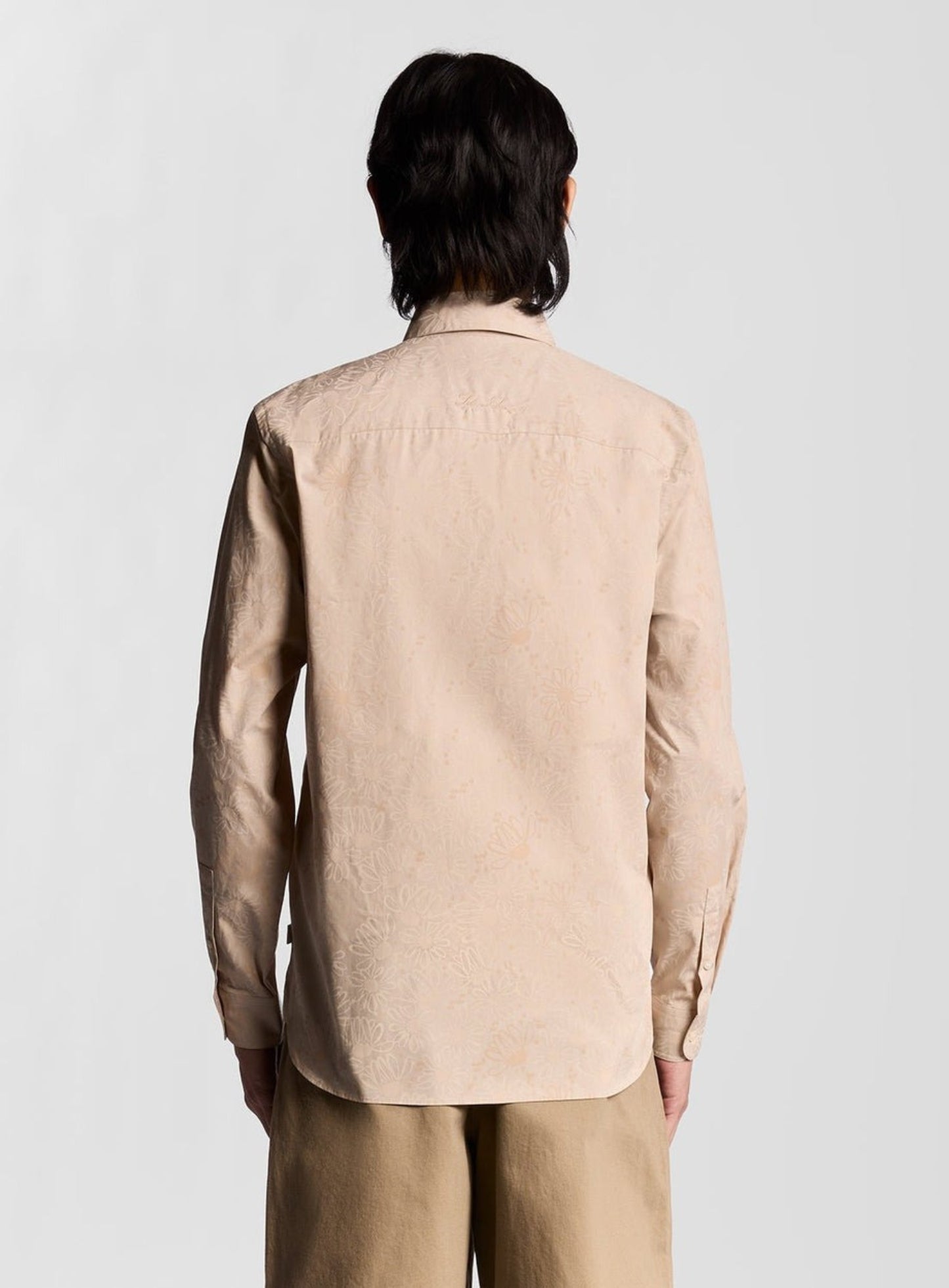 LYLE & SCOTT Floral Printed Shirt Lead Beige