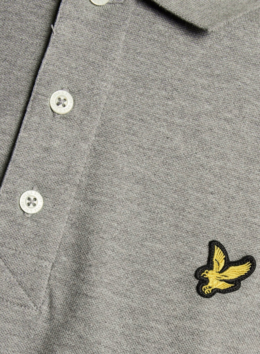 LYLE & SCOTT Plain Polo Shirt Mid Grey Marl