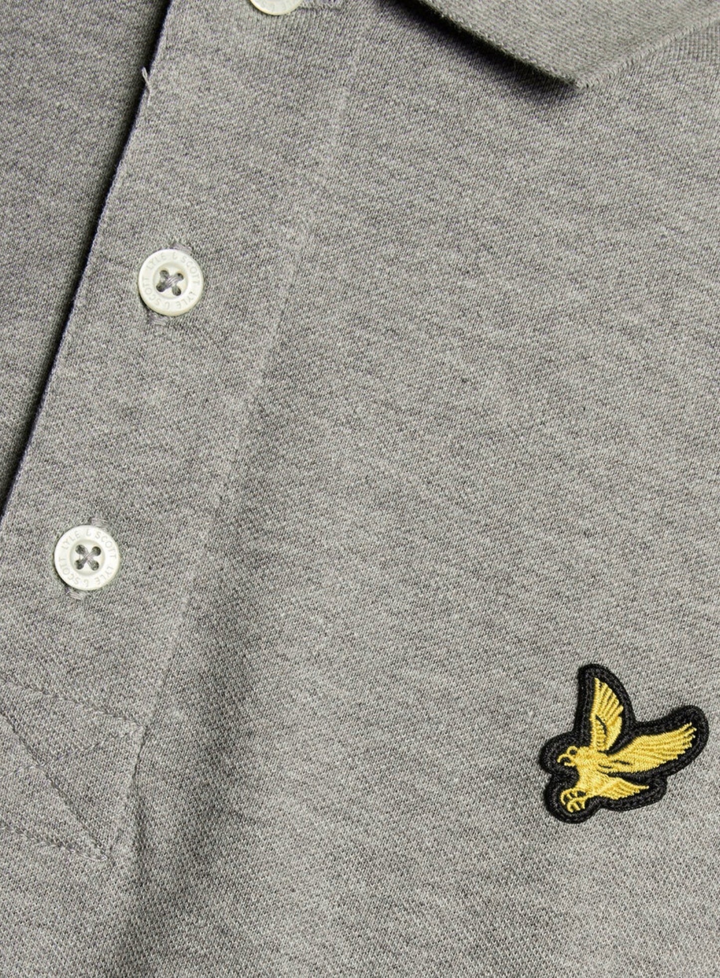 LYLE & SCOTT Plain Polo Shirt Mid Grey Marl