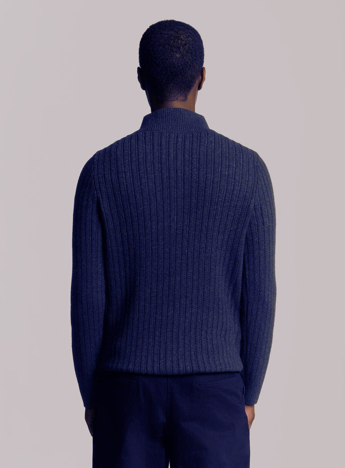 LYLE & SCOTT Ribbed Half Zip Jumper Dark Navy Marl