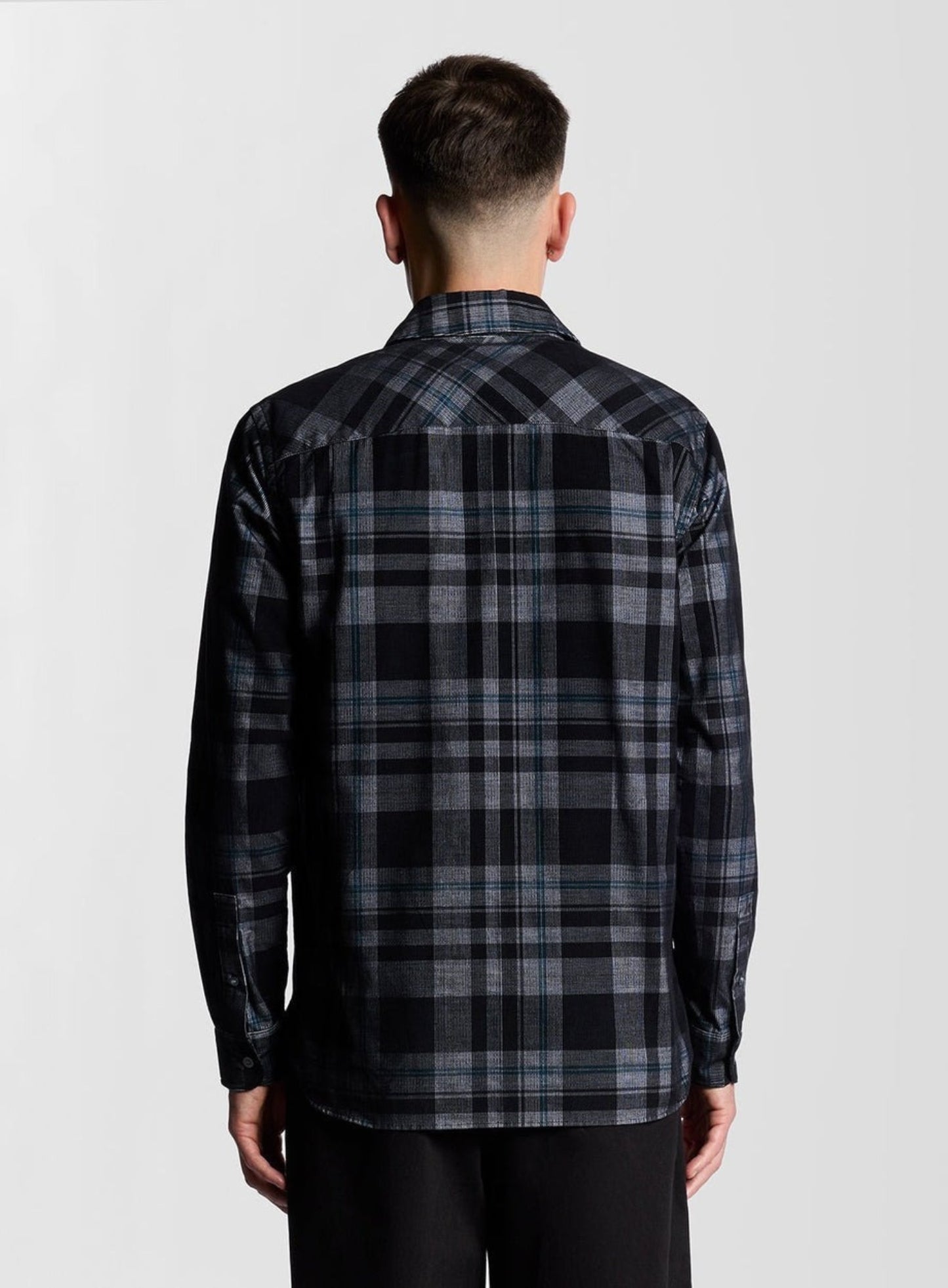 LYLE & SCOTT Tartan Corduroy Shirt Jet Black/ White