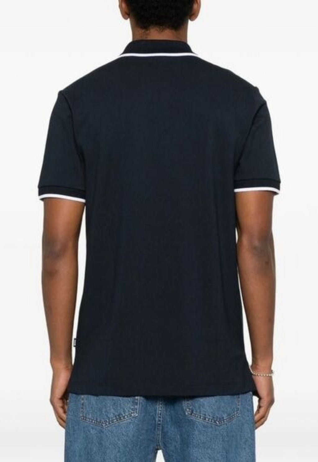 BOSS Parlay 190 Cotton-Piqué Polo Shirt With Contrast Tipping Dark Blue