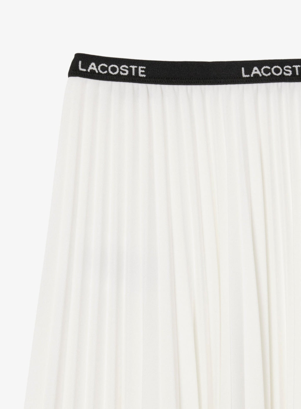 LACOSTE WOMEN Long Pleated Elasticated Waist Skirt White