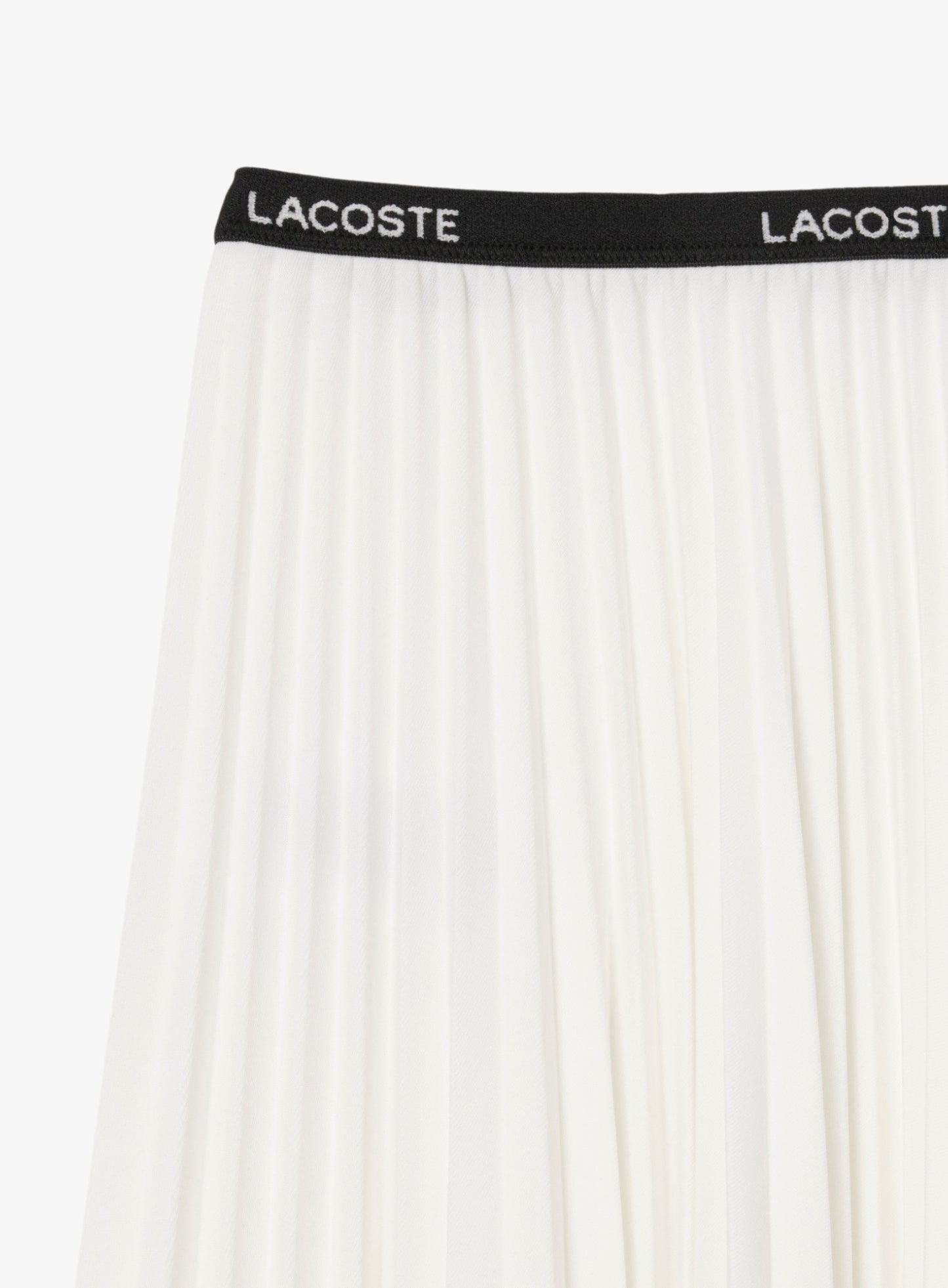 LACOSTE WOMEN Long Pleated Elasticated Waist Skirt White