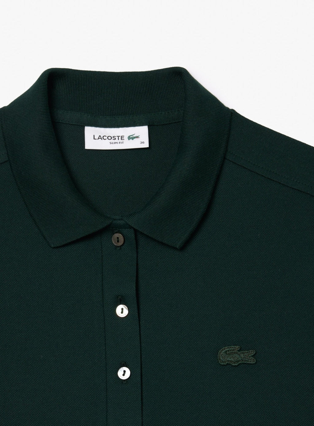 LACOSTE WOMEN L.12.D Slim Fit Stretch Piqué Polo Shirt Sinople Green