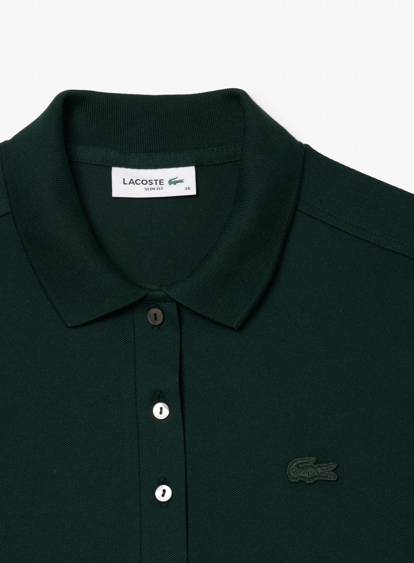LACOSTE WOMEN L.12.D Slim Fit Stretch Piqué Polo Shirt Sinople Green