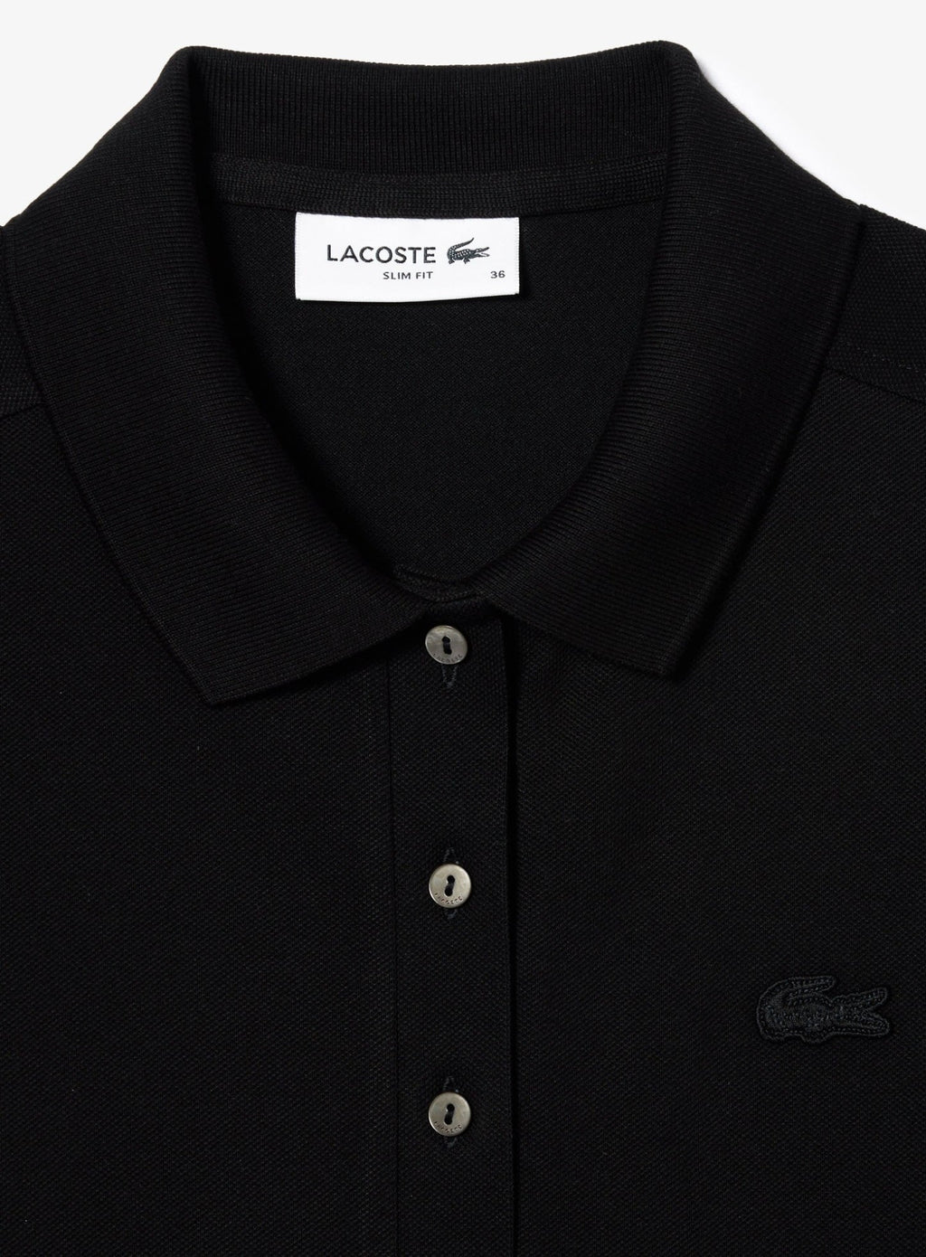 LACOSTE WOMEN L.12.D Slim Fit Stretch Piqué Polo Shirt Black