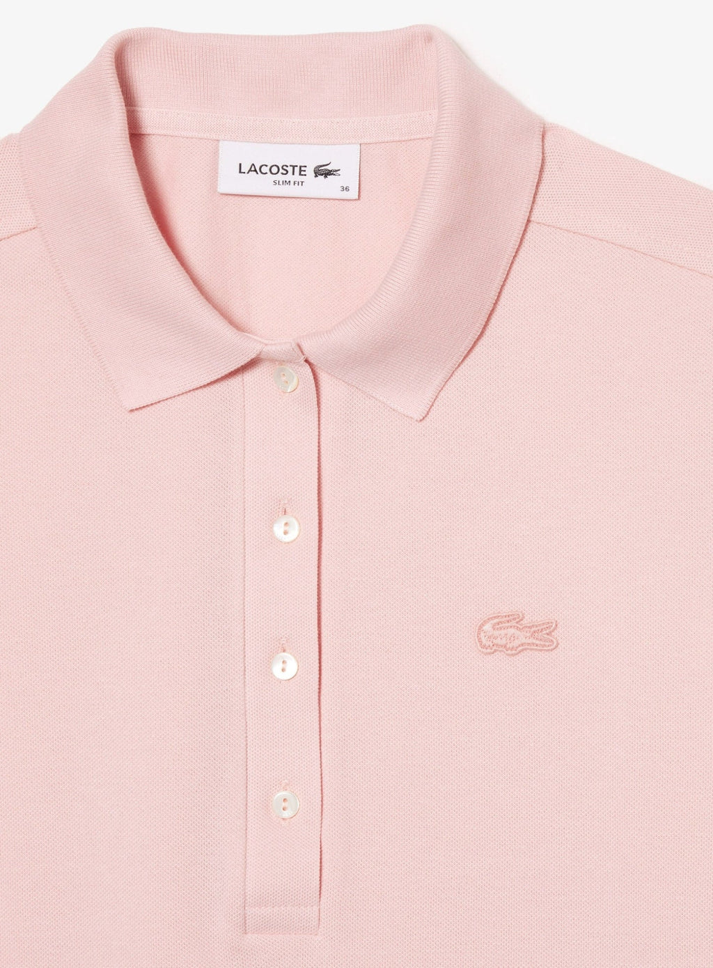 LACOSTE WOMEN L.12.D Slim Fit Stretch Piqué Polo Shirt Light Pink