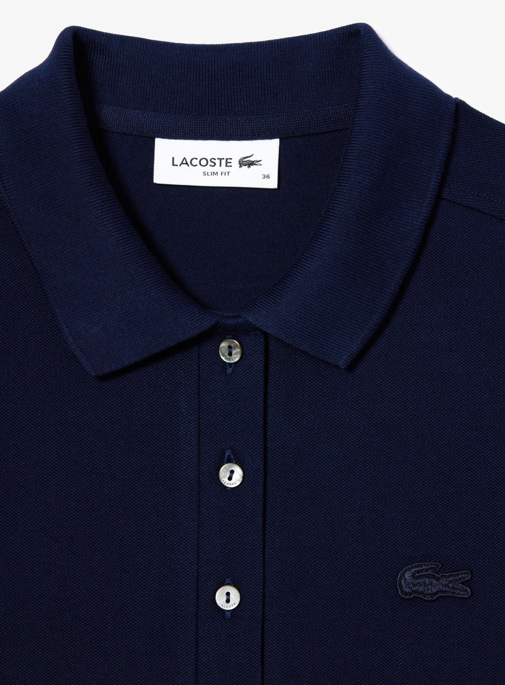 LACOSTE WOMEN L.12.D Slim Fit Stretch Piqué Polo Shirt Midnight Blue