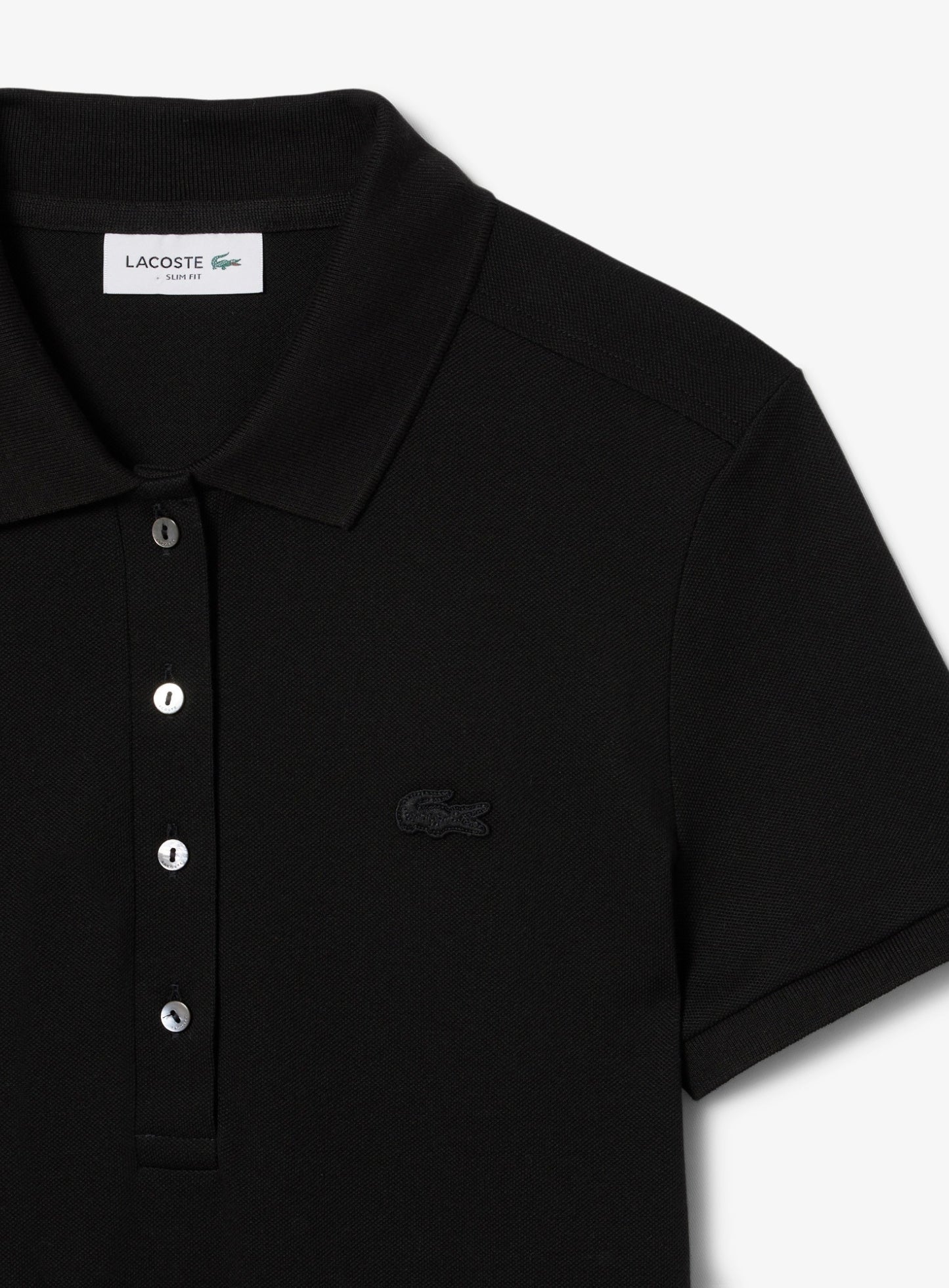 LACOSTE WOMEN Slim Fit Stretch Piqué Polo Dress Black
