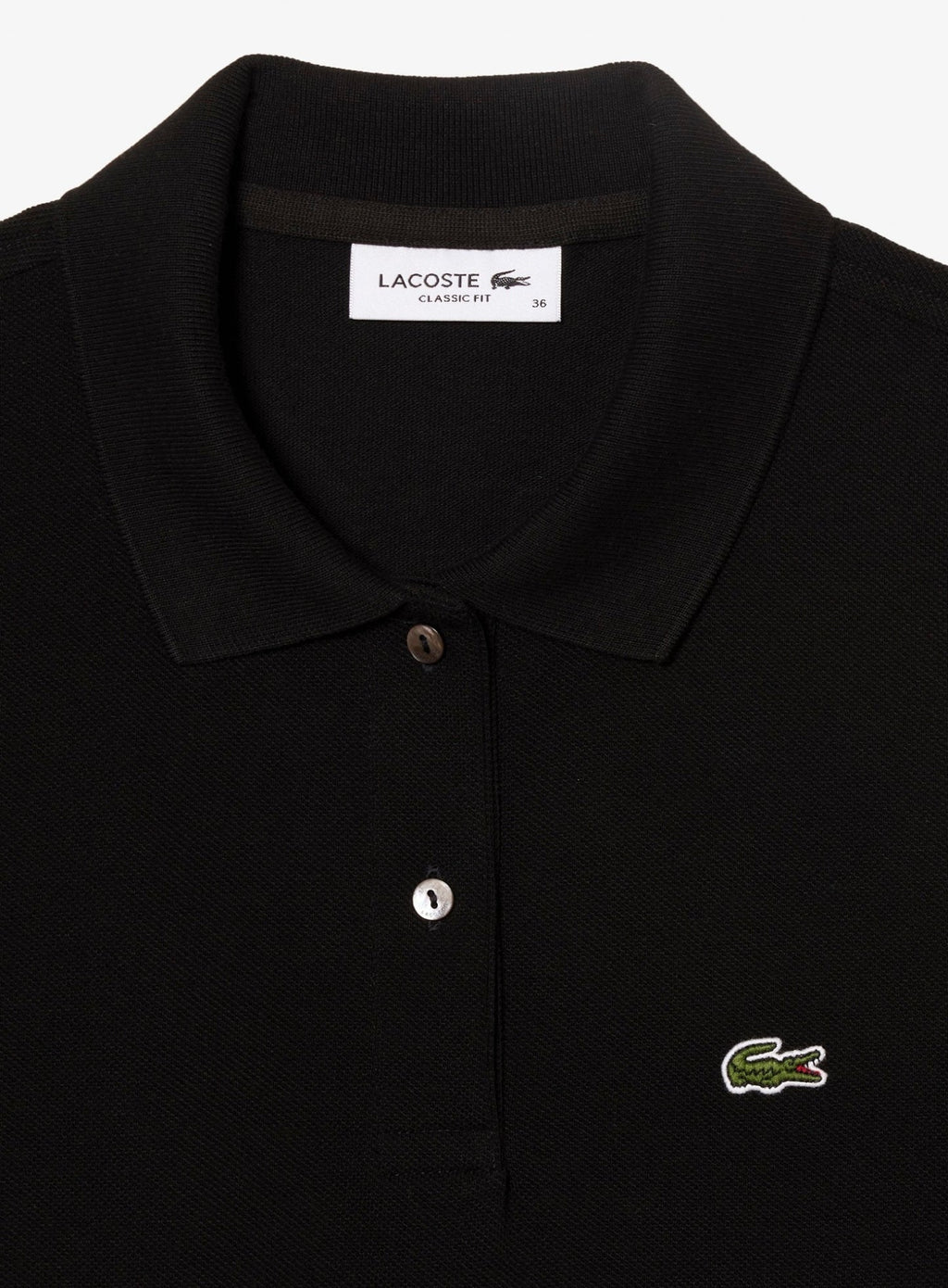 LACOSTE WOMEN Regular Fit Supple Petit Piqué Polo Shirt Black