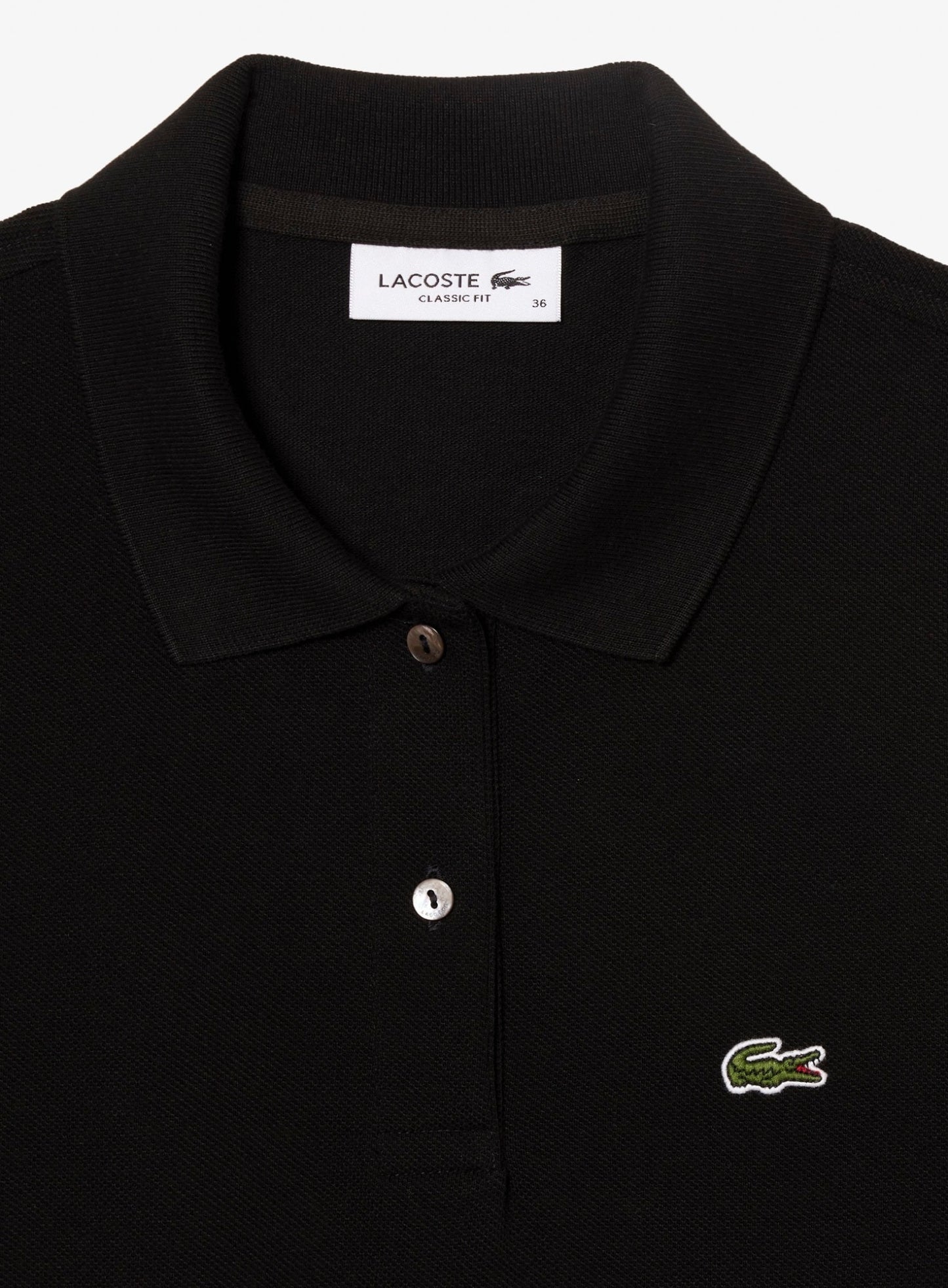 LACOSTE WOMEN Regular Fit Supple Petit Piqué Polo Shirt Black