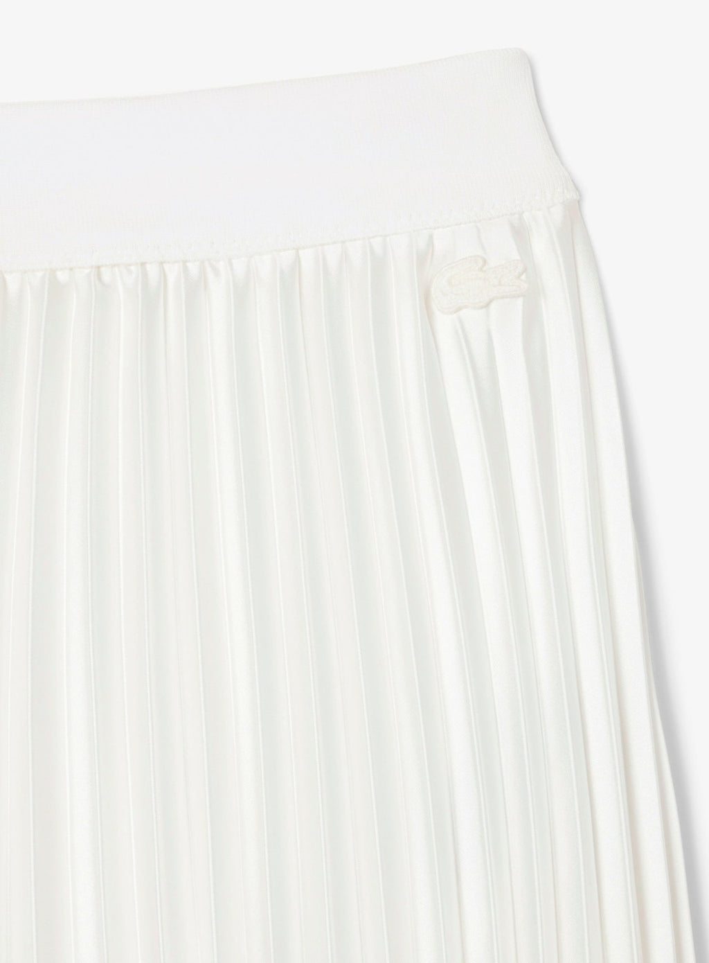 LACOSTE WOMEN Pleated Satin Midi Skirt White