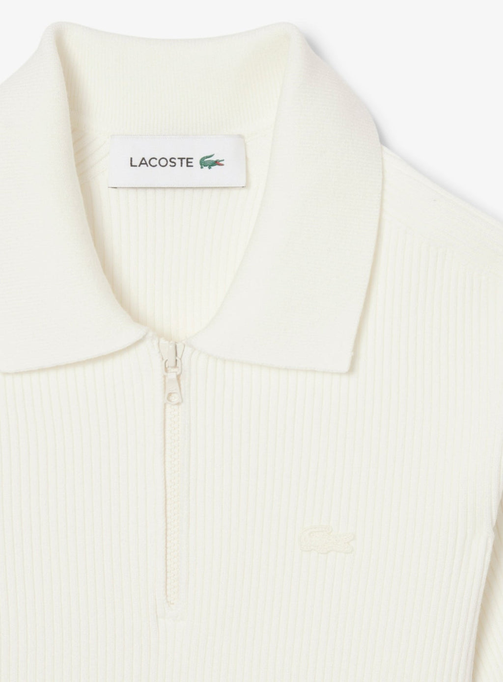 LACOSTE WOMEN Pleated Polo Collar Dress White