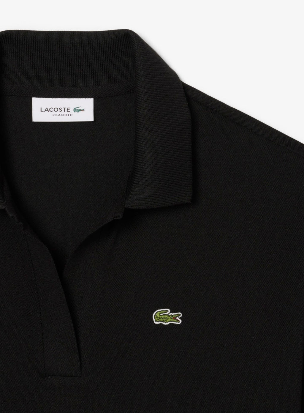 LACOSTE WOMEN Relaxed Fit Fluid Piqué Polo Shirt Black