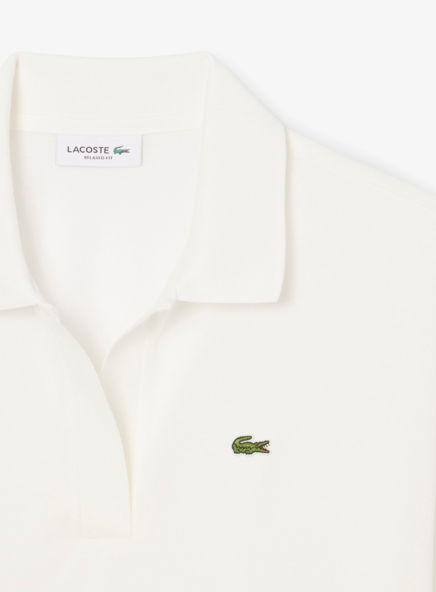 LACOSTE WOMEN Relaxed Fit Fluid Piqué Polo Shirt White
