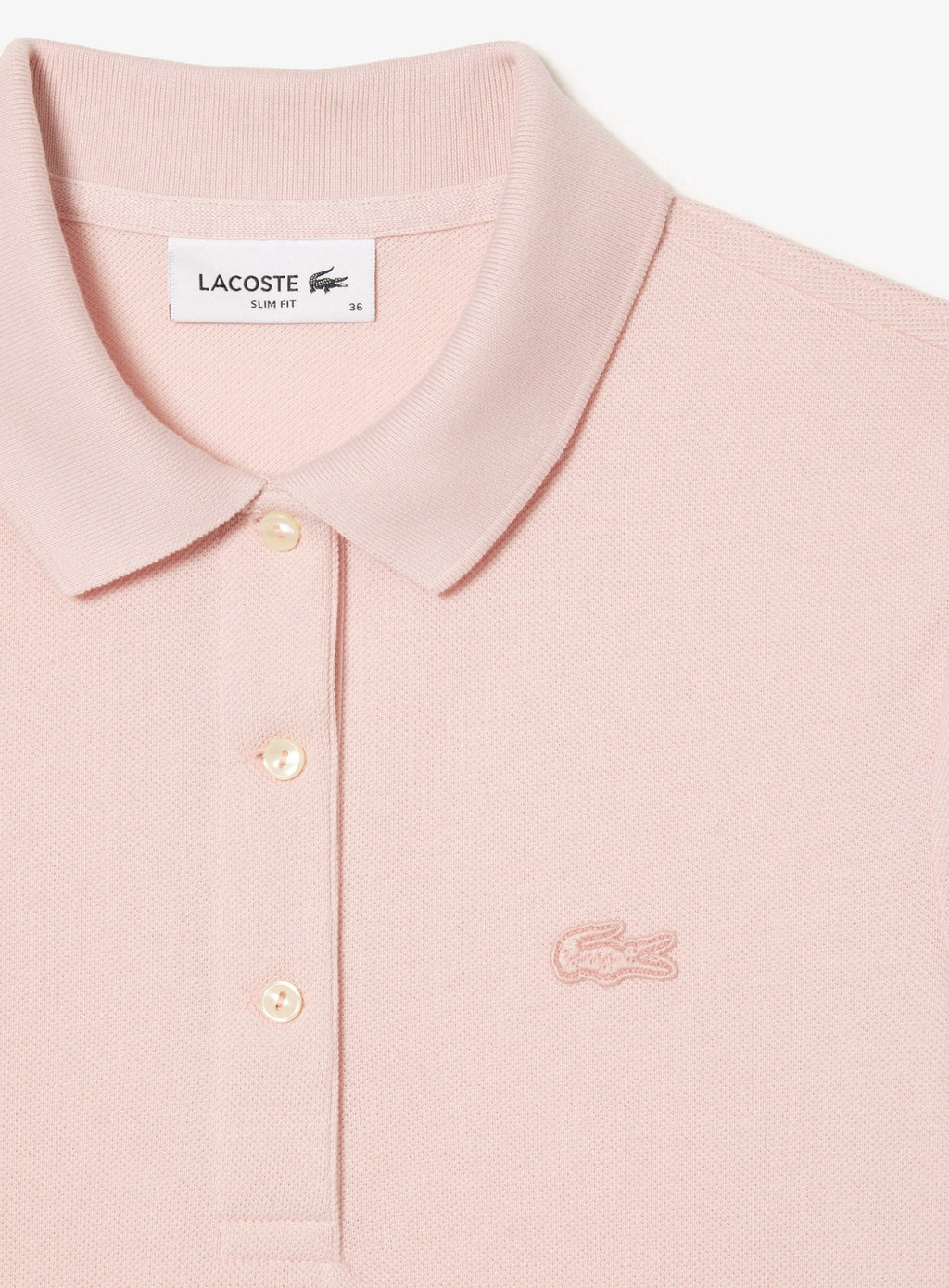 LACOSTE WOMEN Slim Fit L.12.D Three Quarter Sleeve Polo Shirt Light Pink