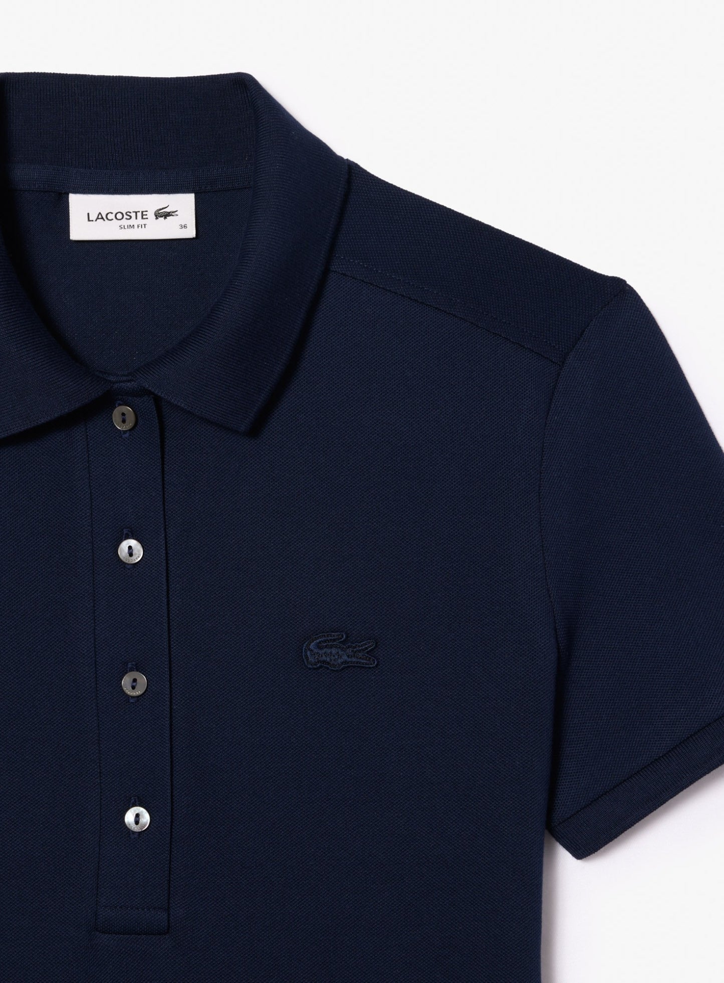 LACOSTE WOMEN Slim Fit Stretch Piqué Polo Dress Midnight Blue