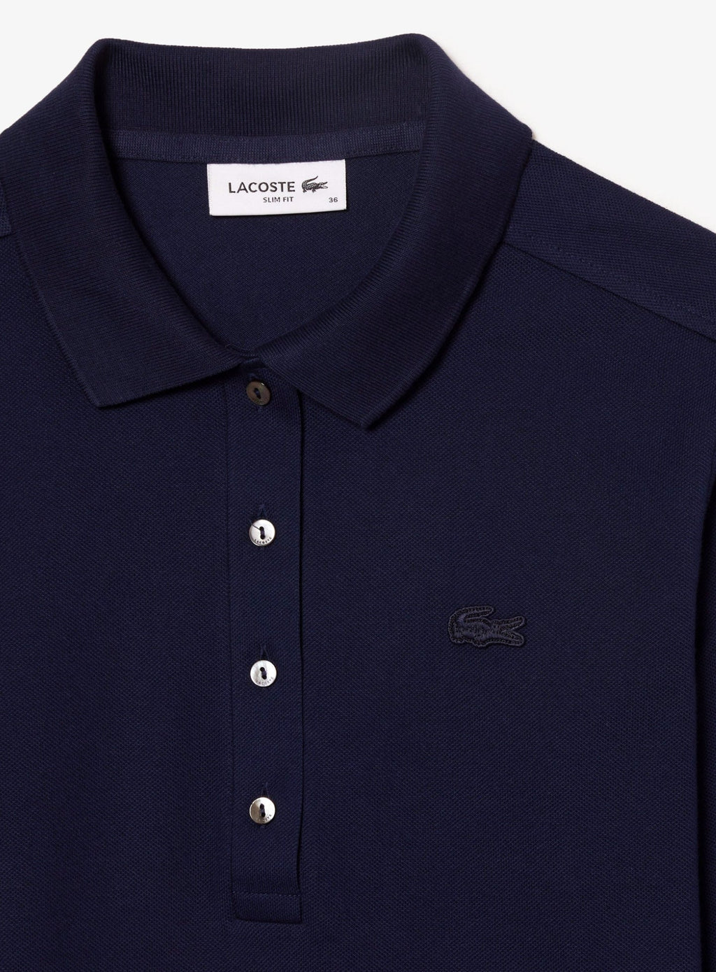 LACOSTE WOMEN Slim Fit L.12.D Stretch Piqué Polo Shirt Midnight Blue