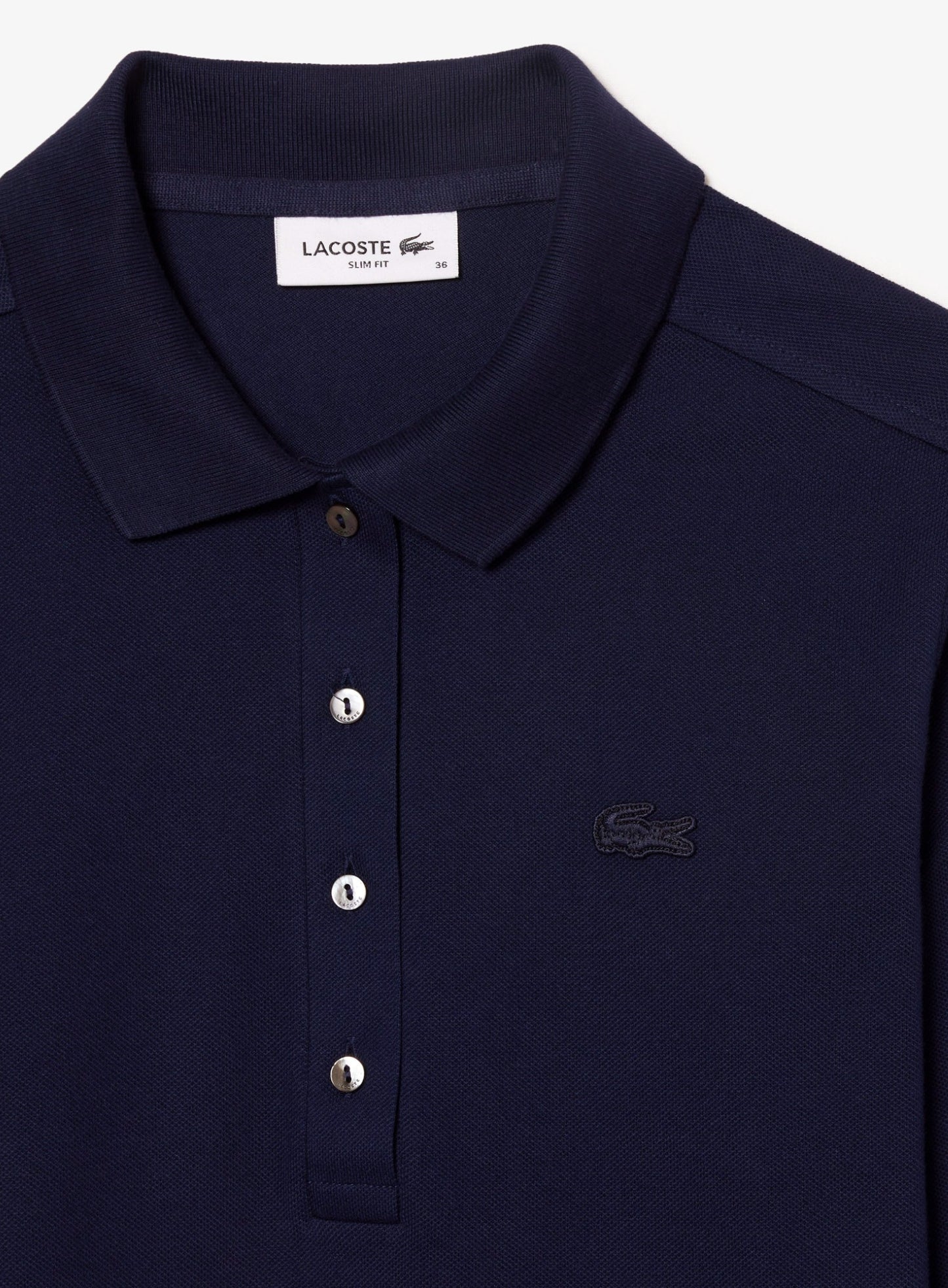 LACOSTE WOMEN Slim Fit L.12.D Stretch Piqué Polo Shirt Midnight Blue