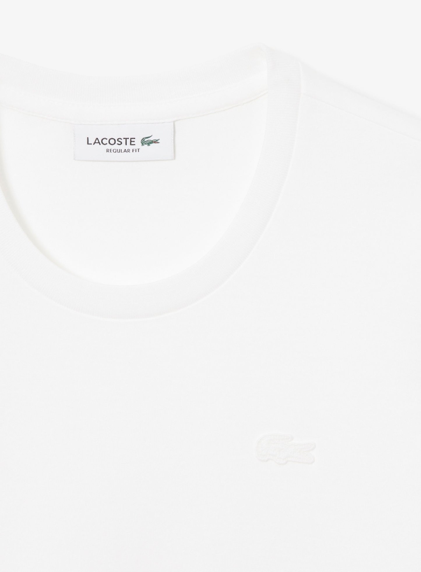 LACOSTE WOMEN Soft Cotton Three Quarter Sleeve T-shirt White