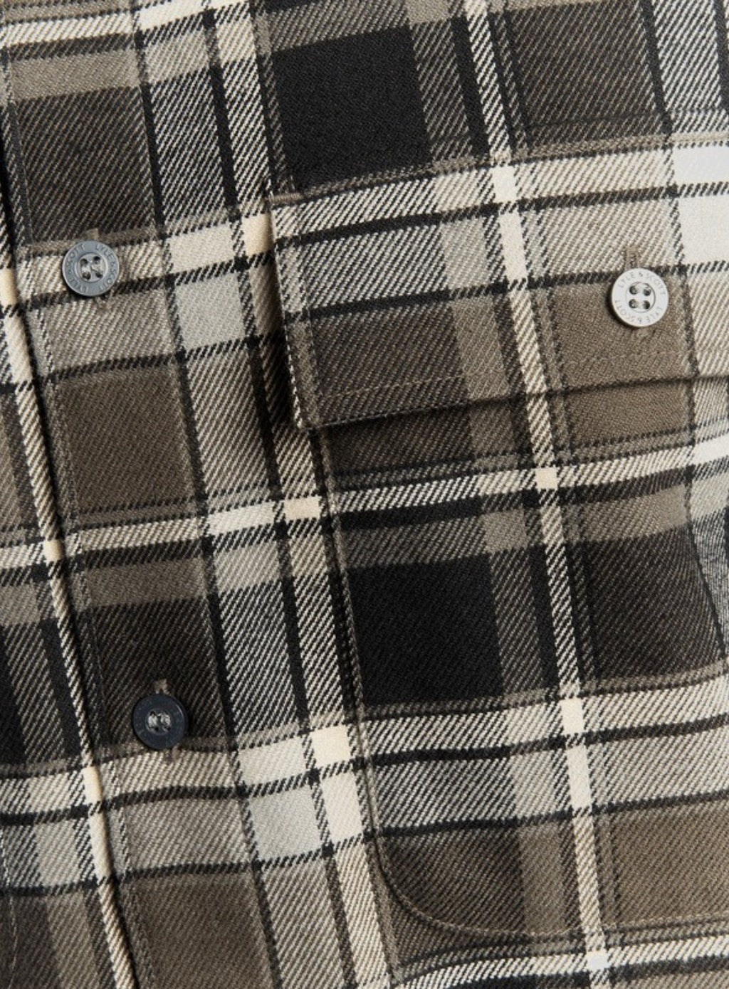 LYLE & SCOTT Brushed Cotton Check Shirt Jet Black/ Limestone