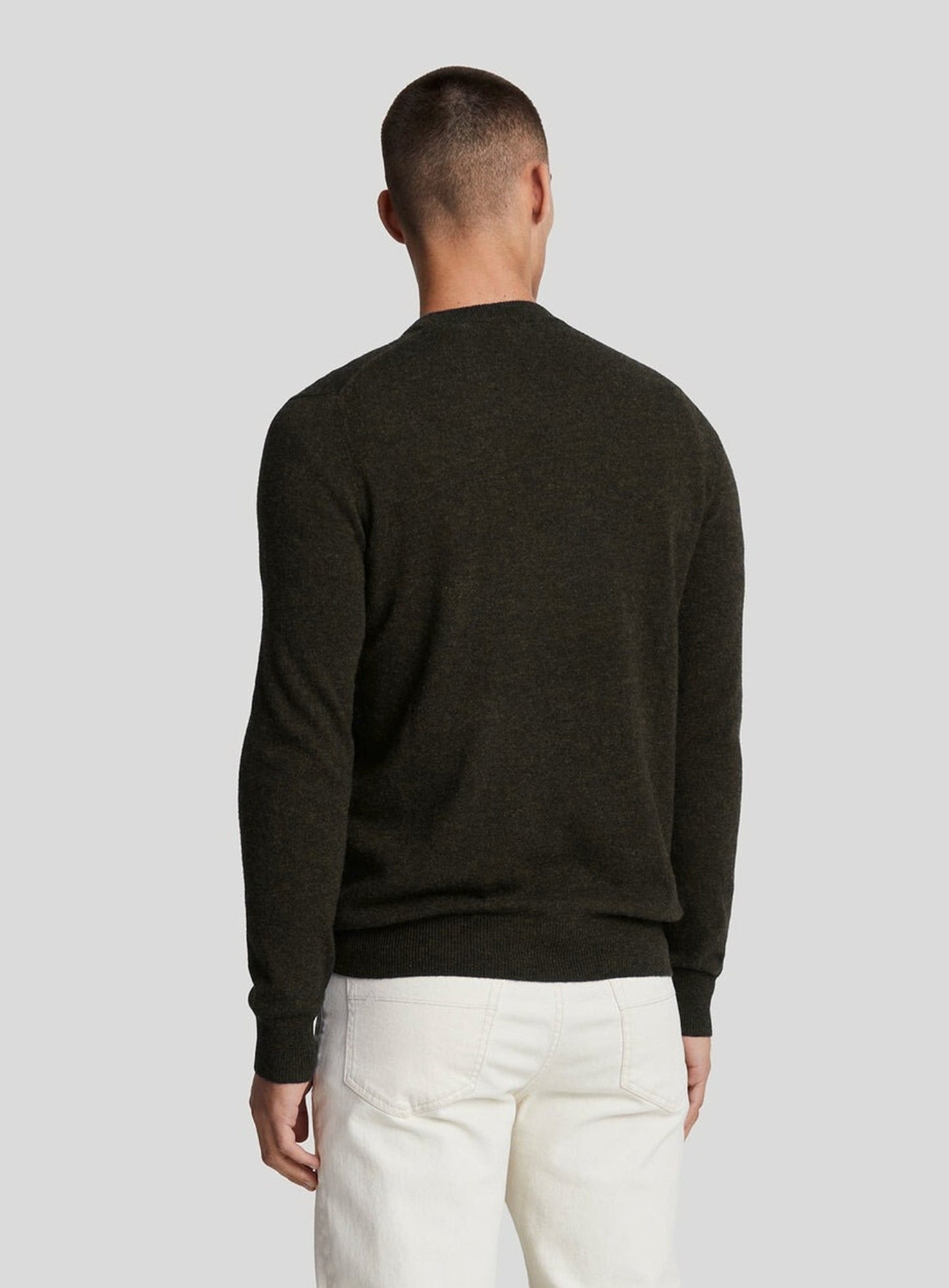 LYLE & SCOTT Lambswool Blend Crew Neck Jumper Jet Black Marl