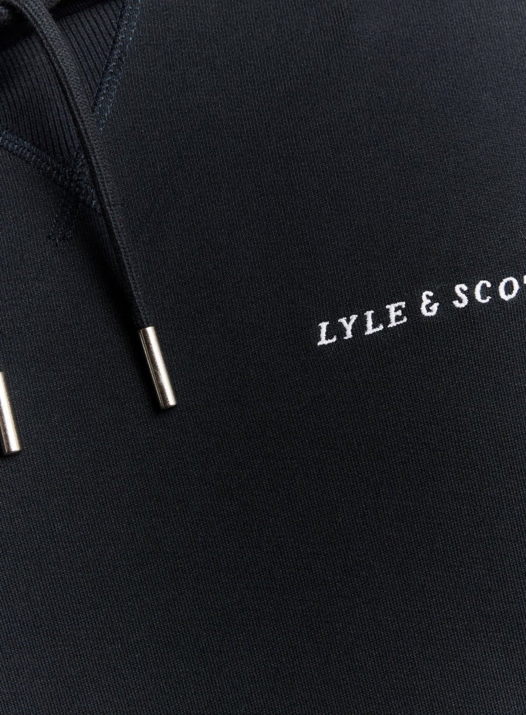 LYLE & SCOTT Script Brushback Pullover Hoodie Dark Navy