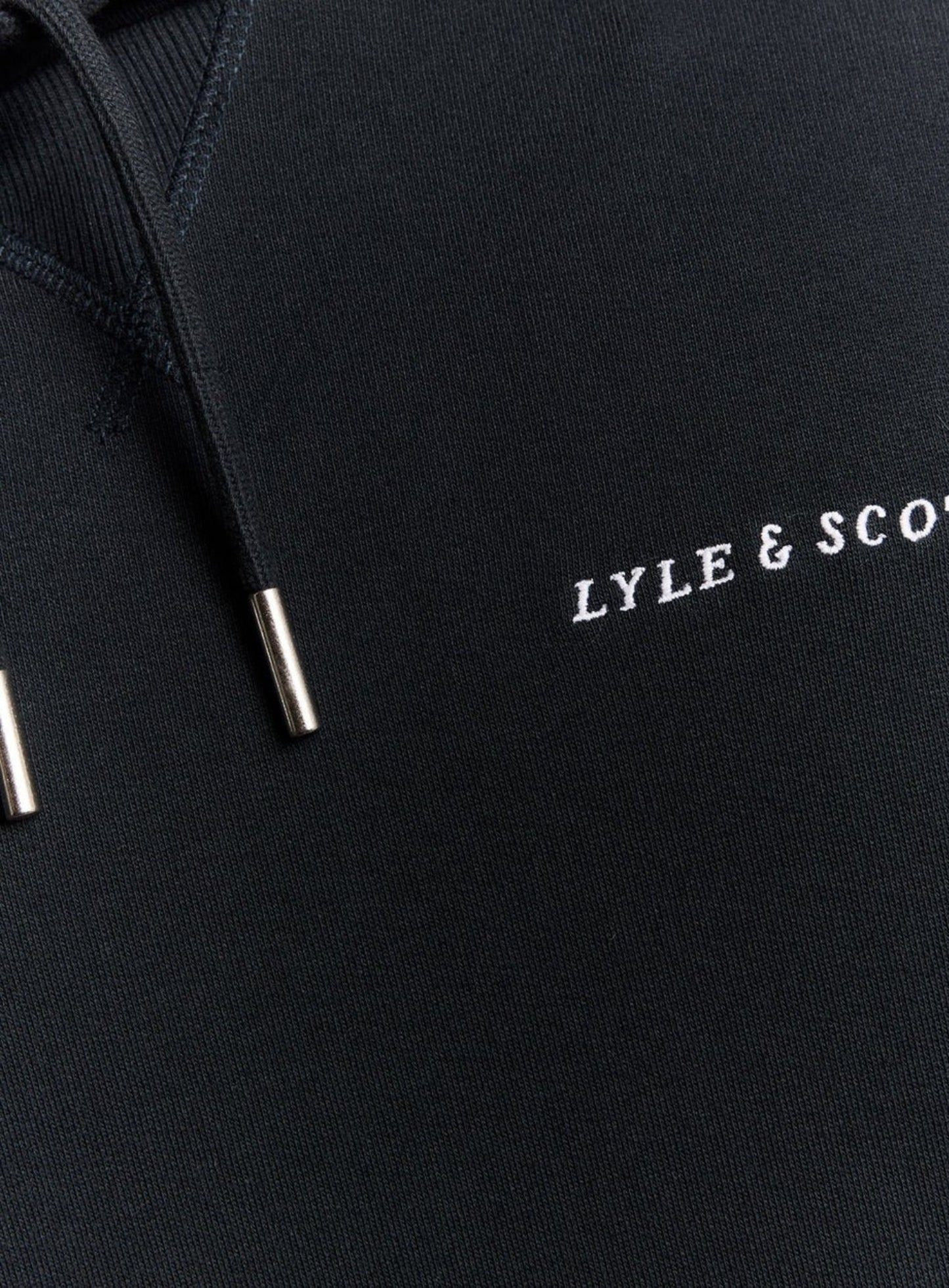 LYLE & SCOTT Script Brushback Pullover Hoodie Dark Navy