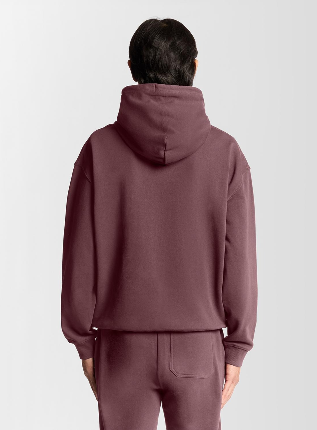 LYLE & SCOTT Hooded Sweatshirt Script Brushback Dusky Maroon