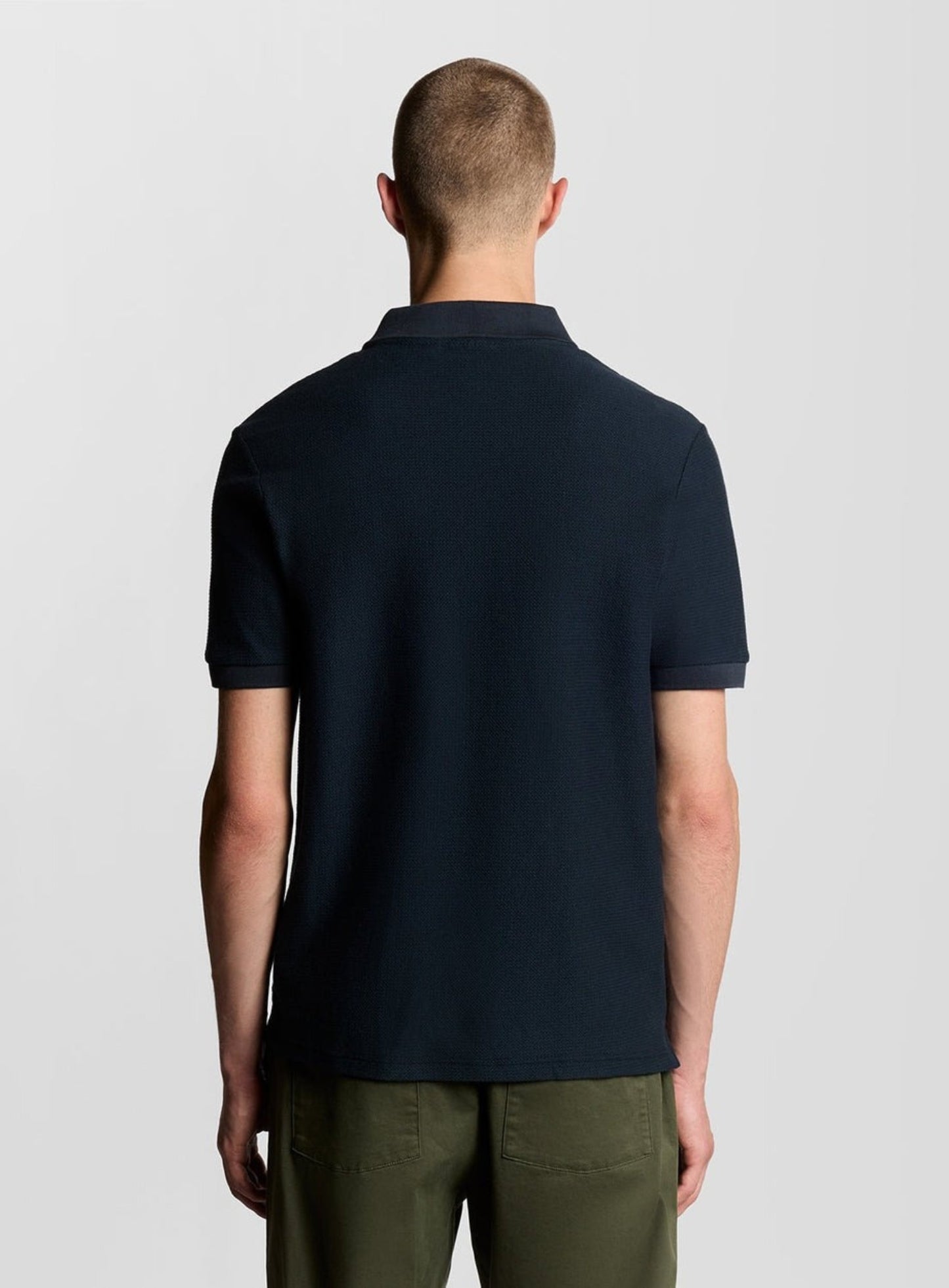 LYLE & SCOTT Jacquard Dobby Polo Shirt Dark Navy