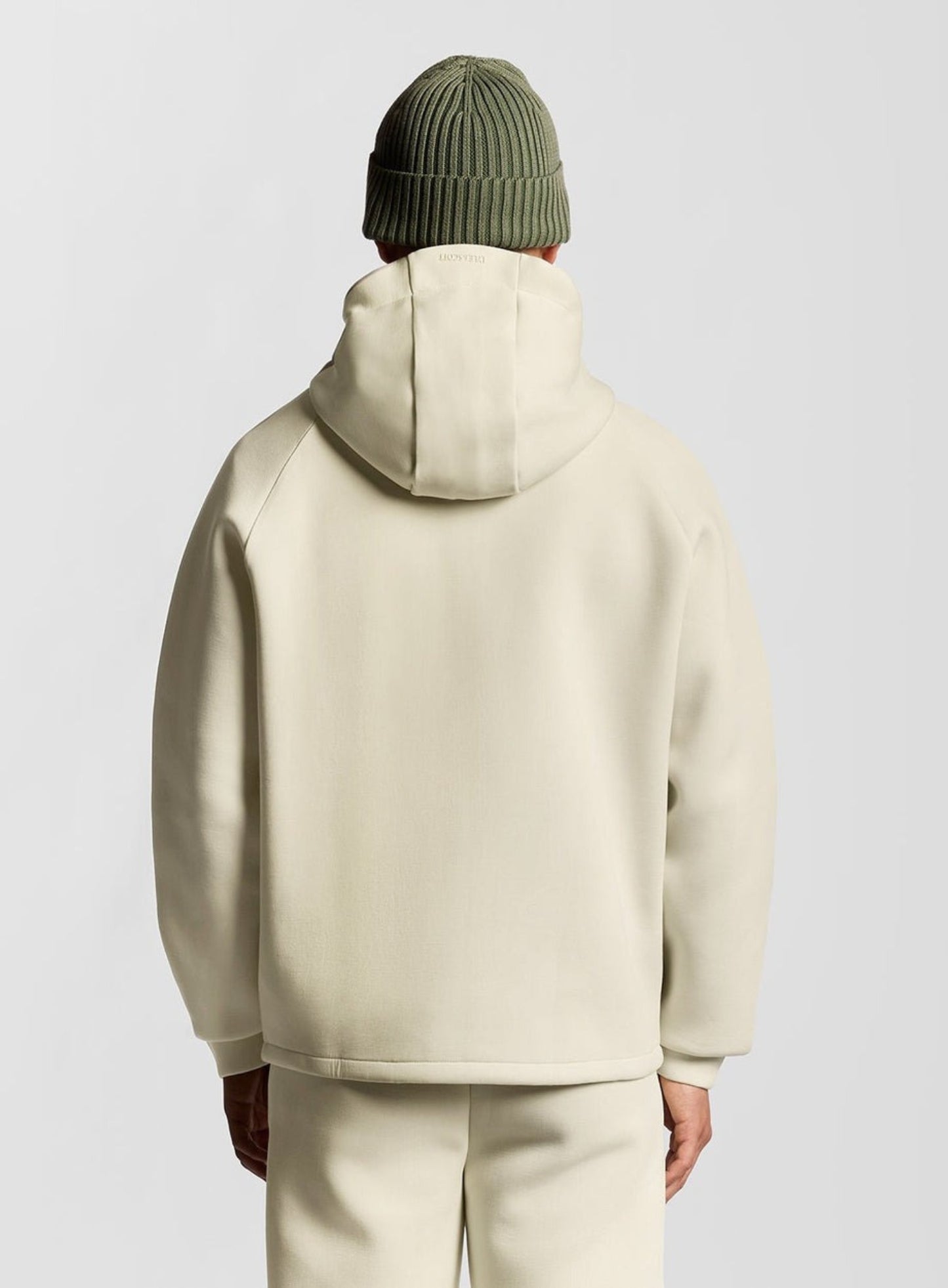 LYLE & SCOTT Neoprene Zip Through Hoodie Bleached Stone