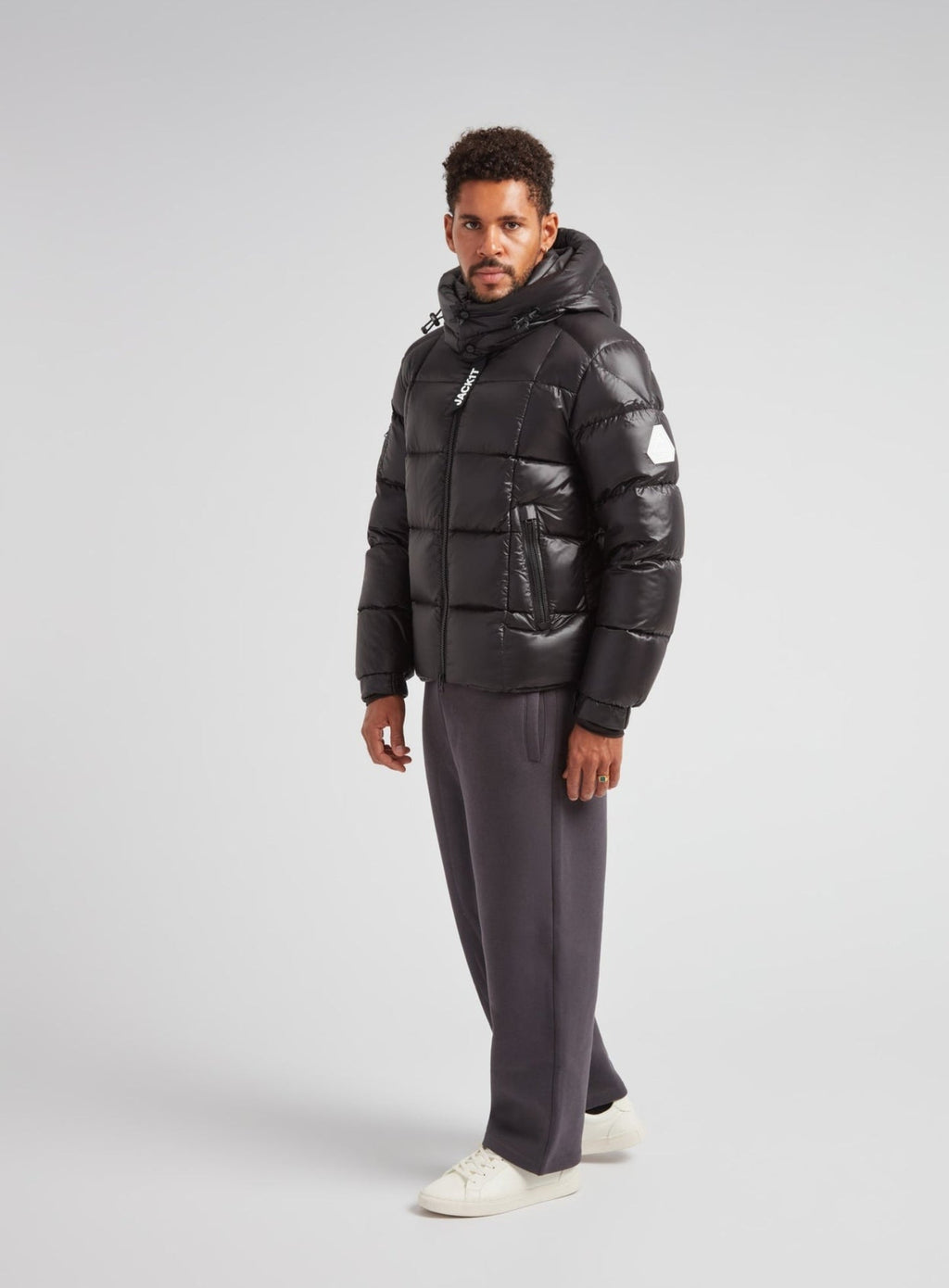 JACK1T EZ Boxed Puffer Racer Jacket Lux Black