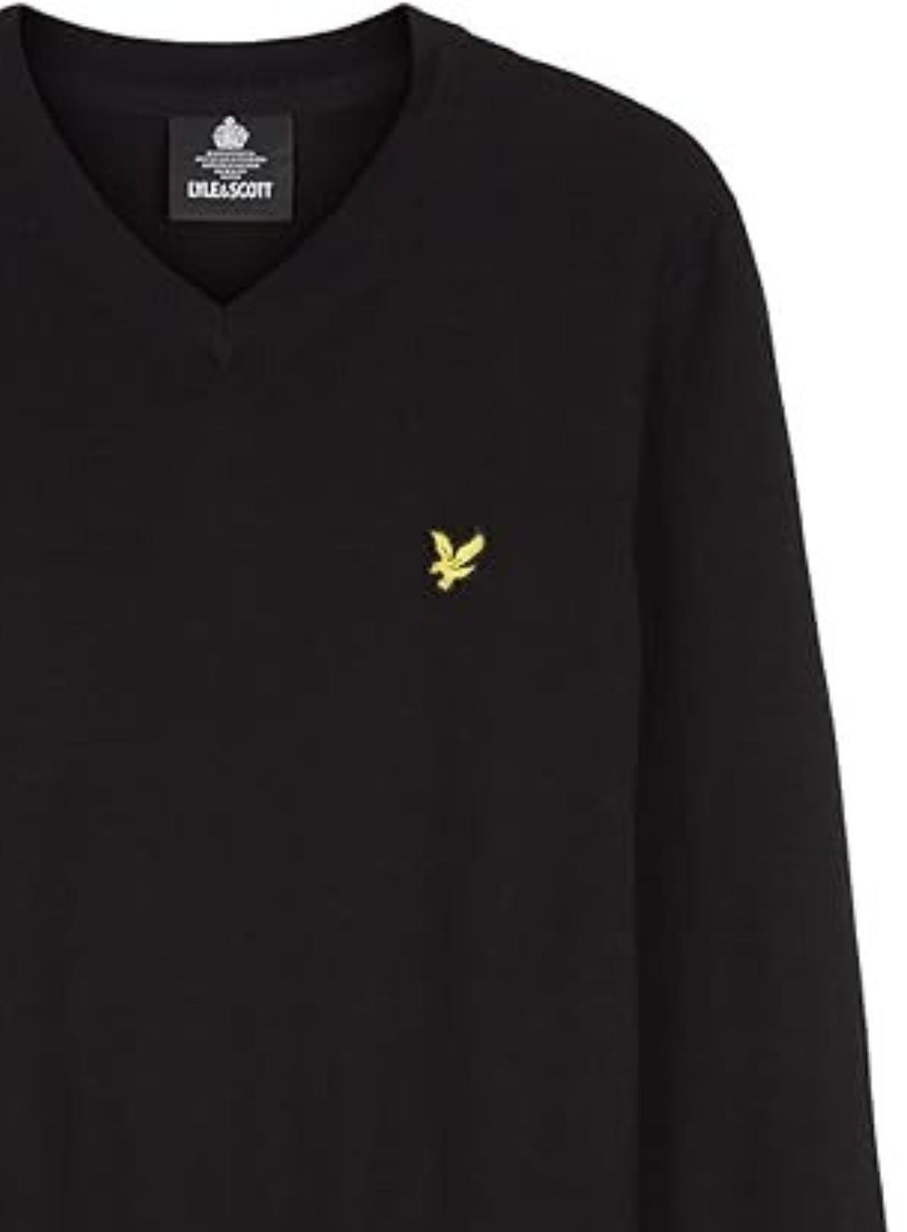 LYLE & SCOTT Cotton Merino V Neck Jumper Jet Black