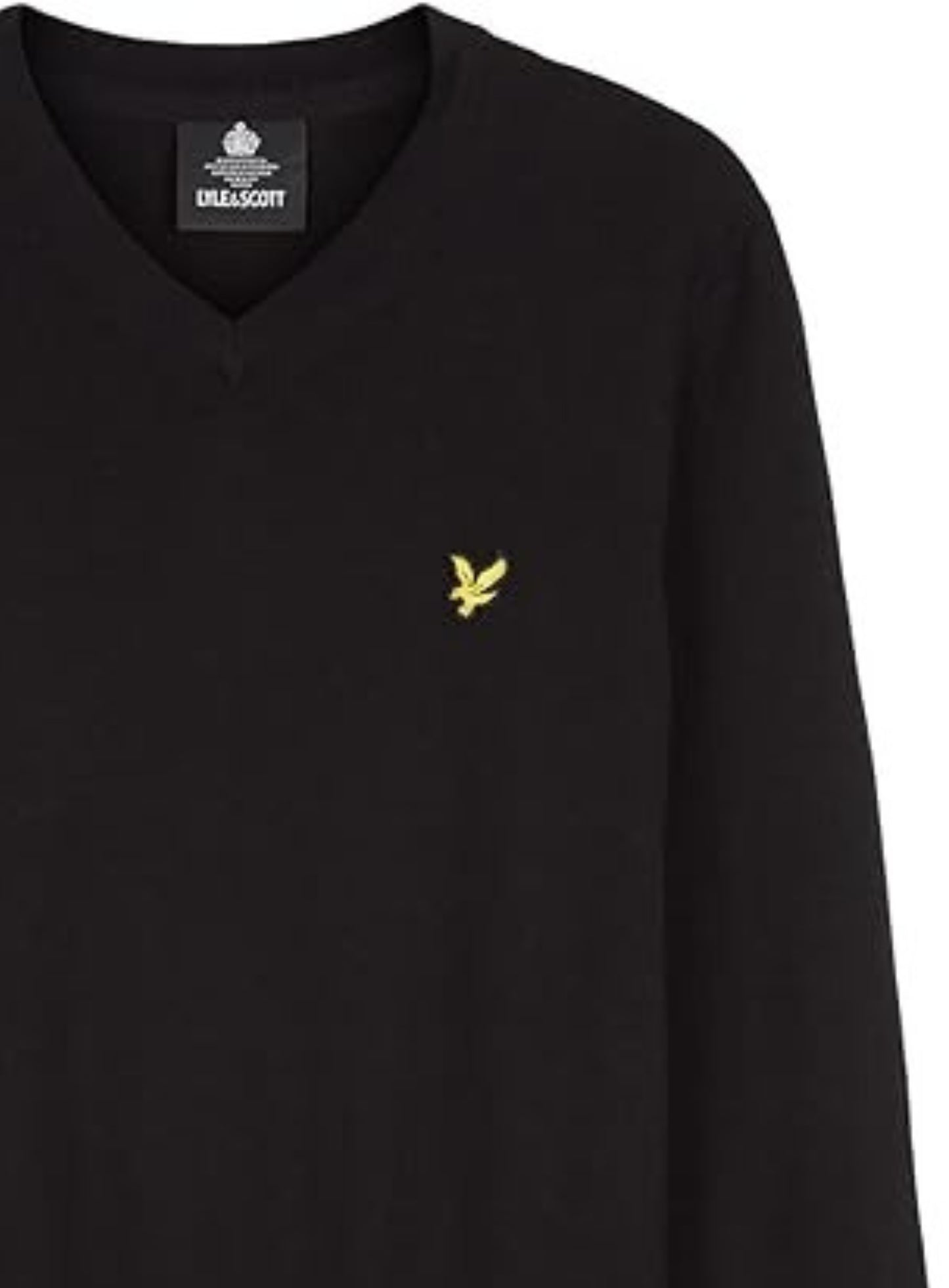 LYLE & SCOTT Cotton Merino V Neck Jumper Jet Black