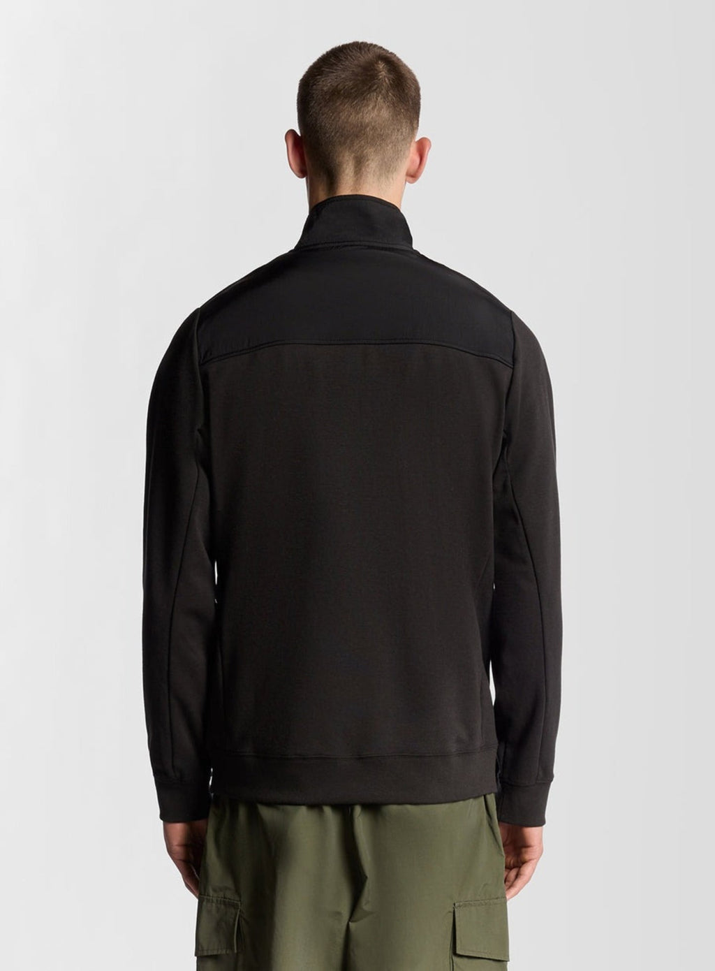 LYLE & SCOTT Panelled Hybrid Quarter Zip Black Ice
