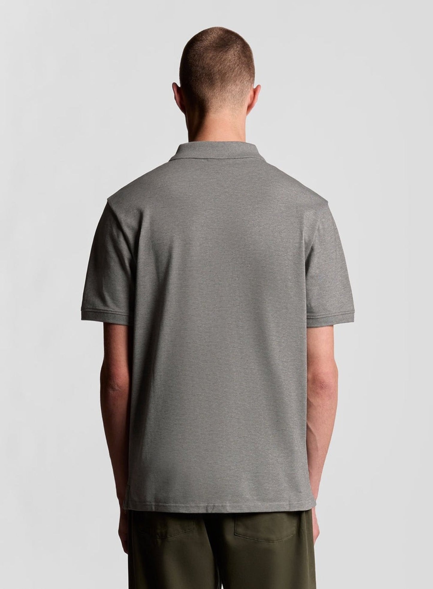 LYLE & SCOTT Plain Polo Shirt Mid Grey Marl