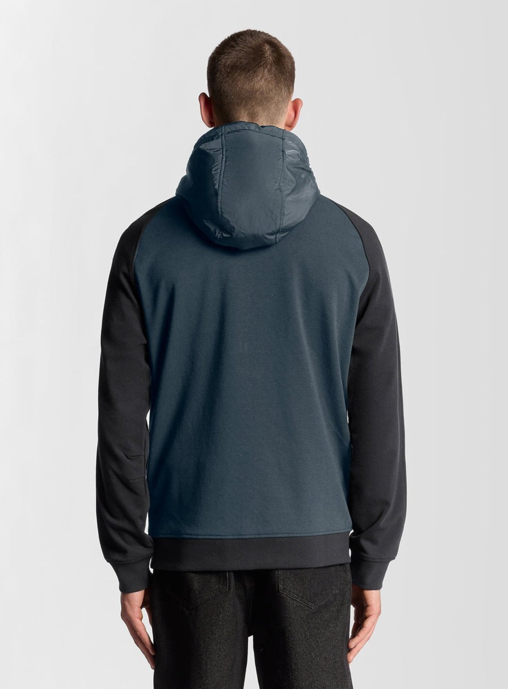 LYLE & SCOTT Half Raglan Sleeve Panneled Hoodie Dark Navy