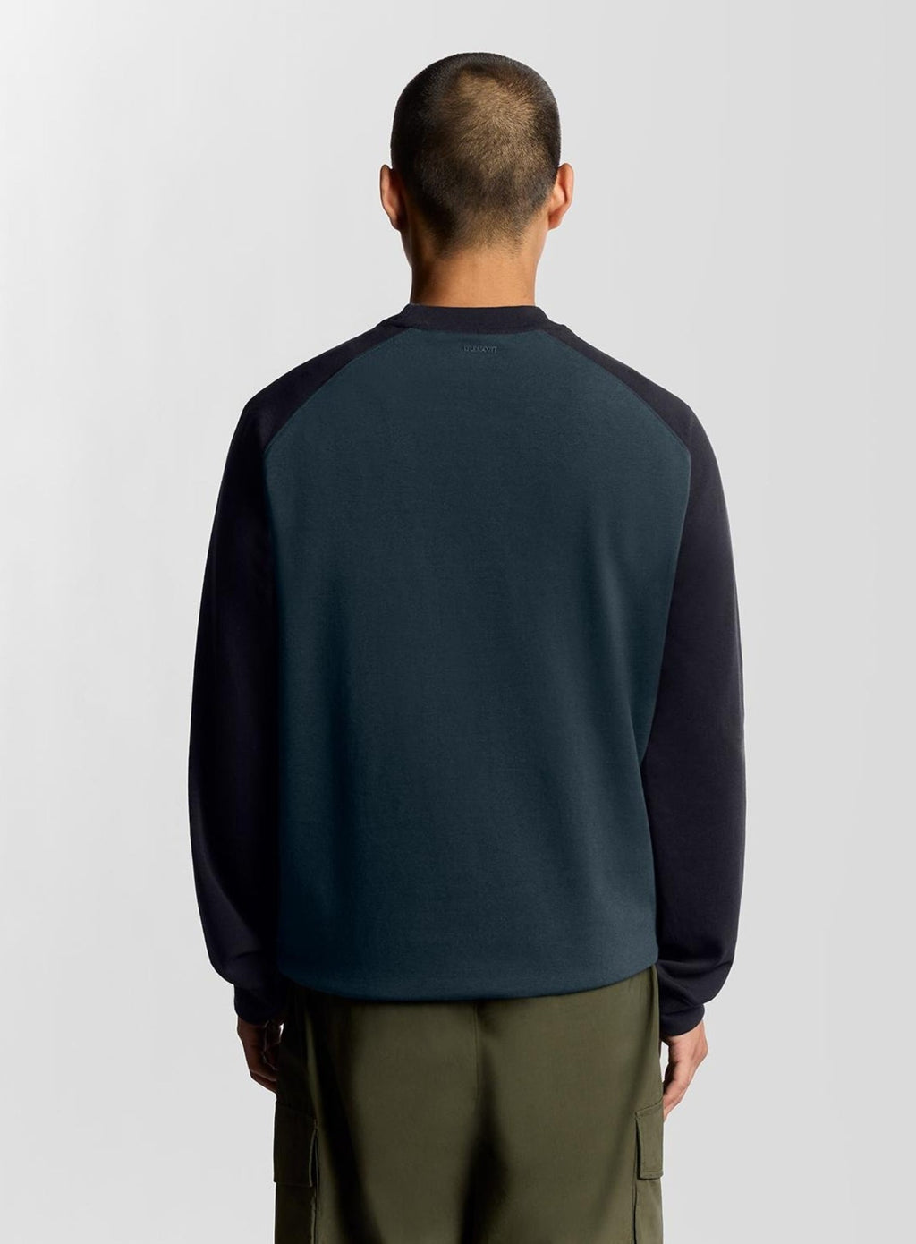 LYLE & SCOTT Half Raglan Sleeve Panneled Sweatshirt Dark Navy