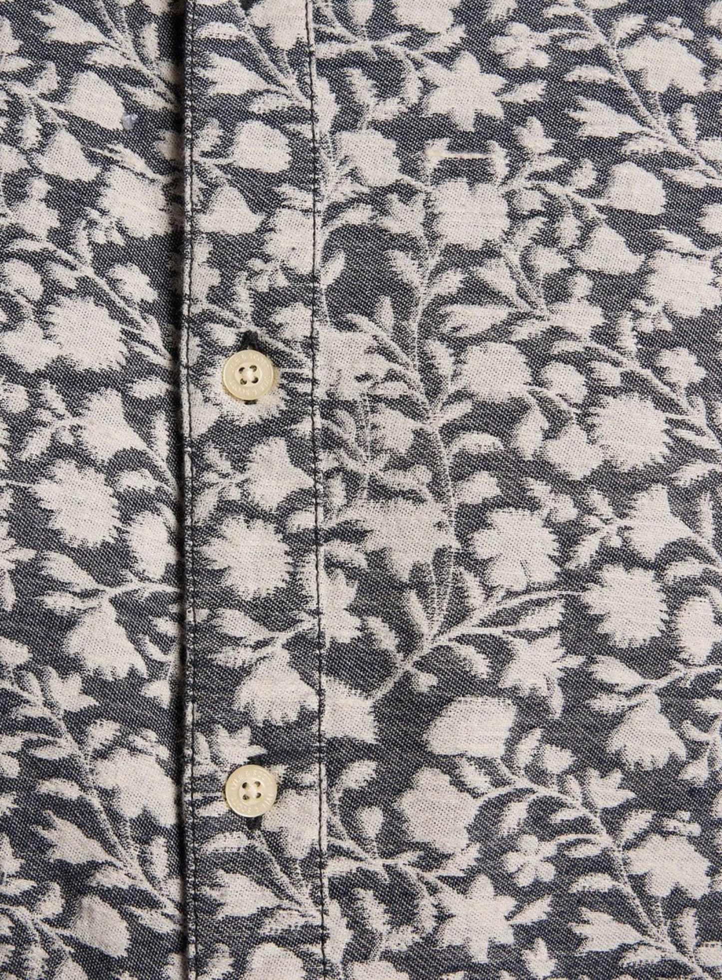 LYLE & SCOTT Floral Jacquard Shirt Jet Black Marl